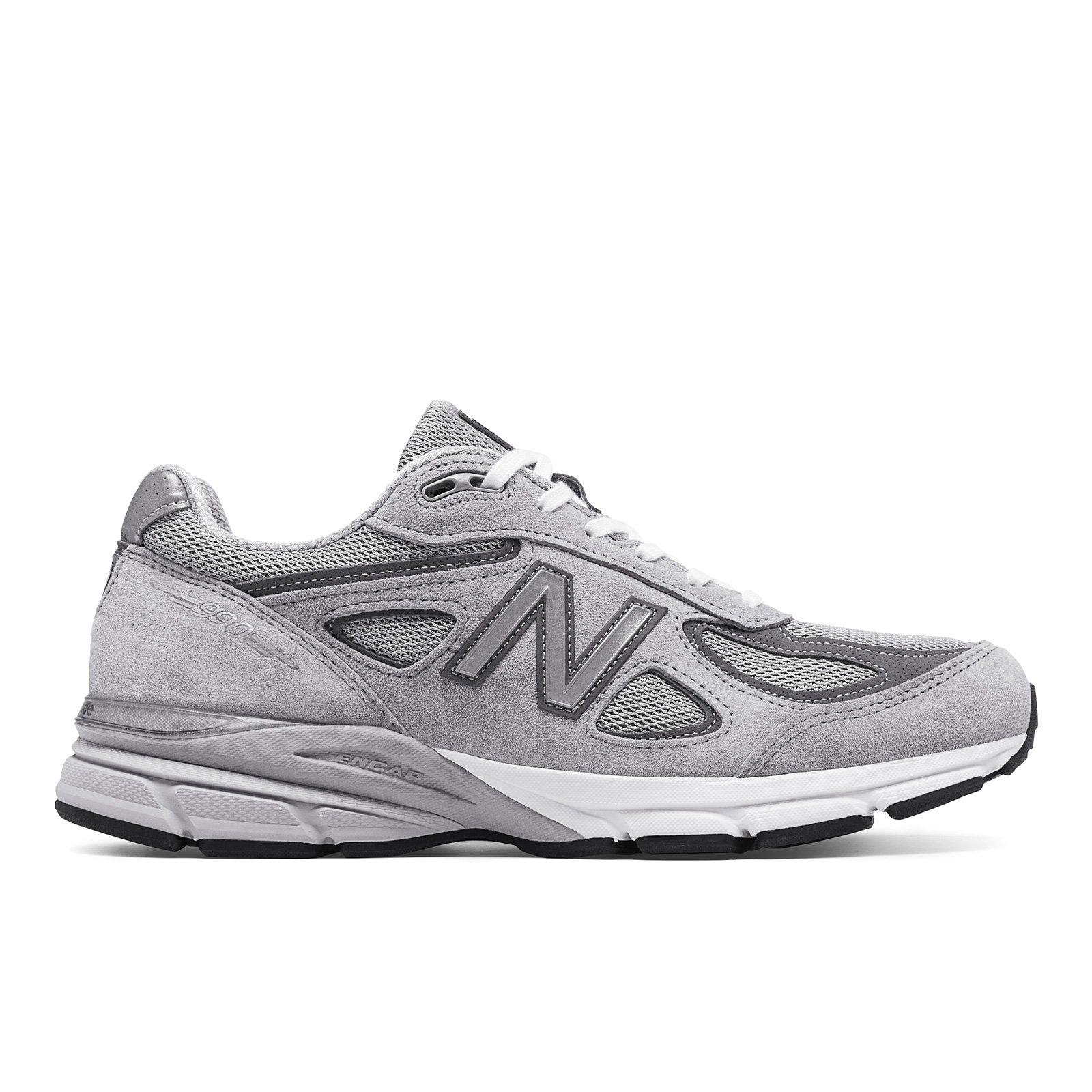 new balance 990v4 grey on feet