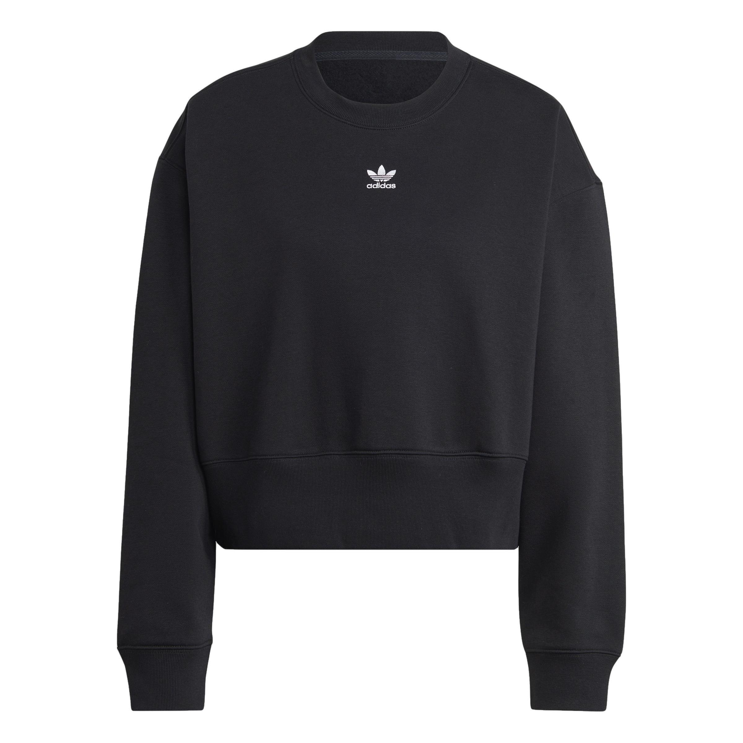 adidas Originals Women's Essentials Adicolor Crew Sweatshirt-Black - BLACK Thumbnail View 6