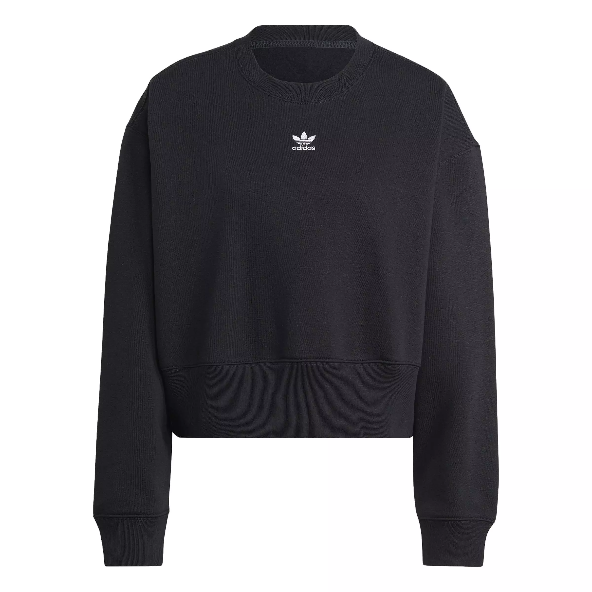 adidas Originals Women's Essentials Adicolor Crew Sweatshirt-Black - BLACK