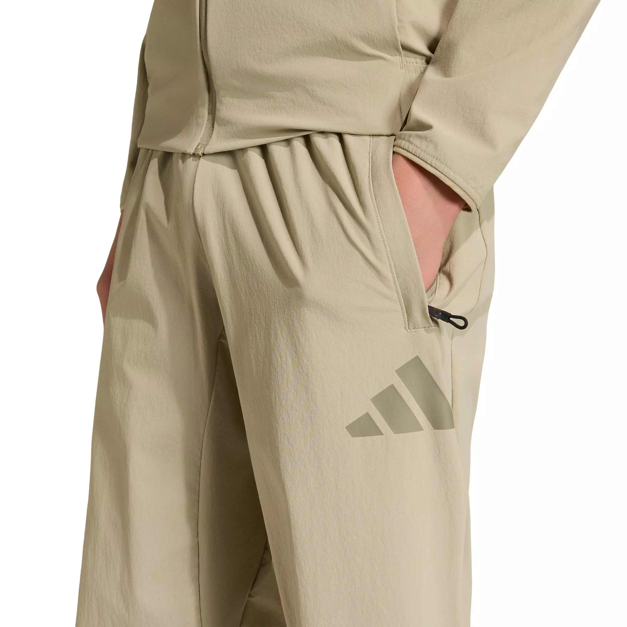adidas Big Kids' Z.N.E. Woven Travel Tracksuit Bottoms - Tan - TAN