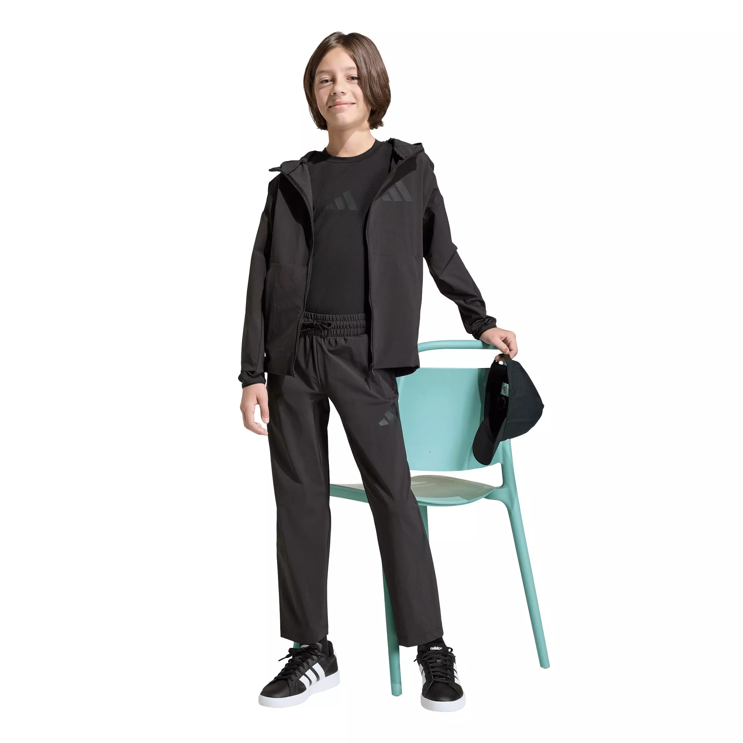 adidas Big Kids' Z.N.E. Woven Travel Tracksuit Bottoms - Black - BLACK