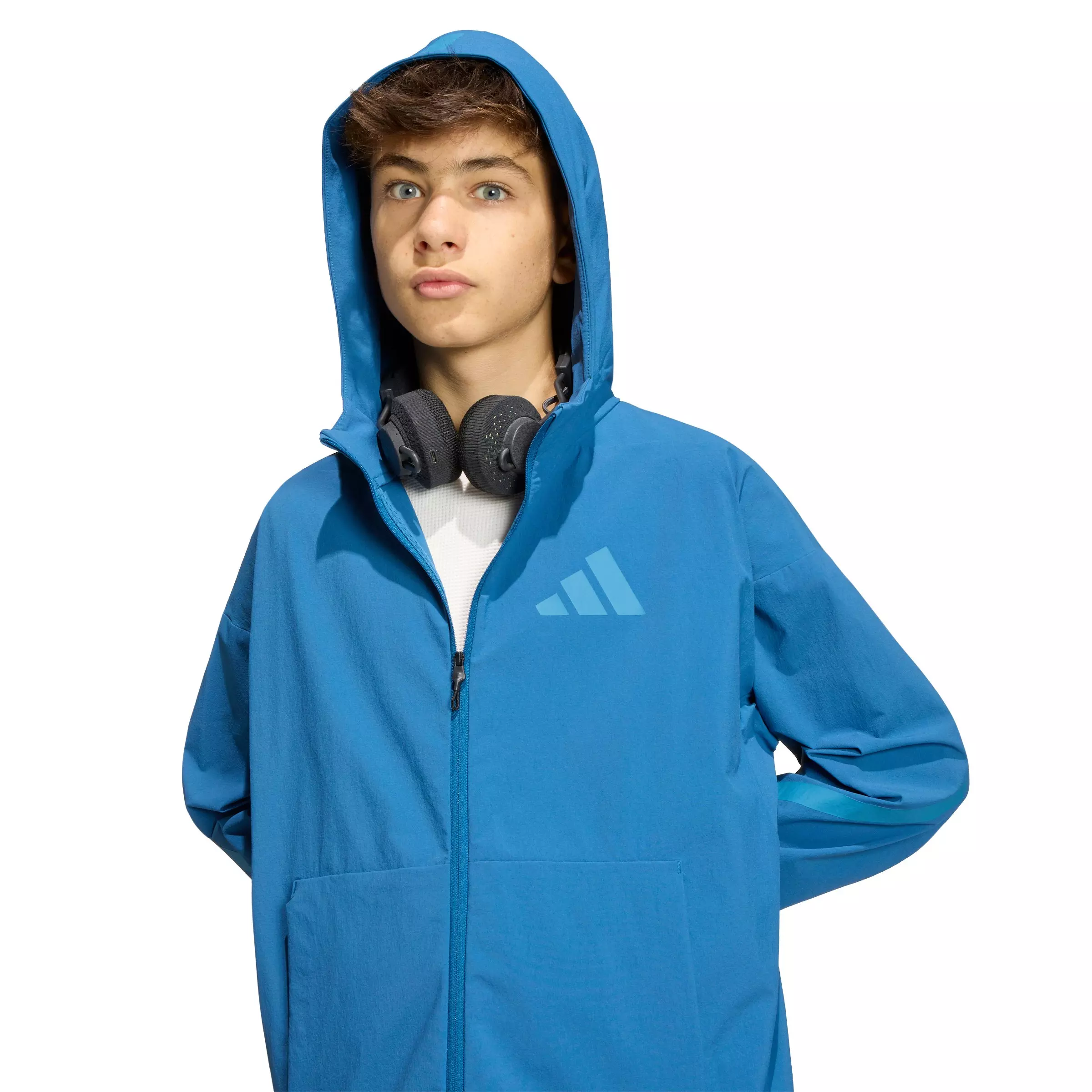 adidas Big Boys' Z.N.E. Woven Travel Cover Up Track Top - Blue - BLUE