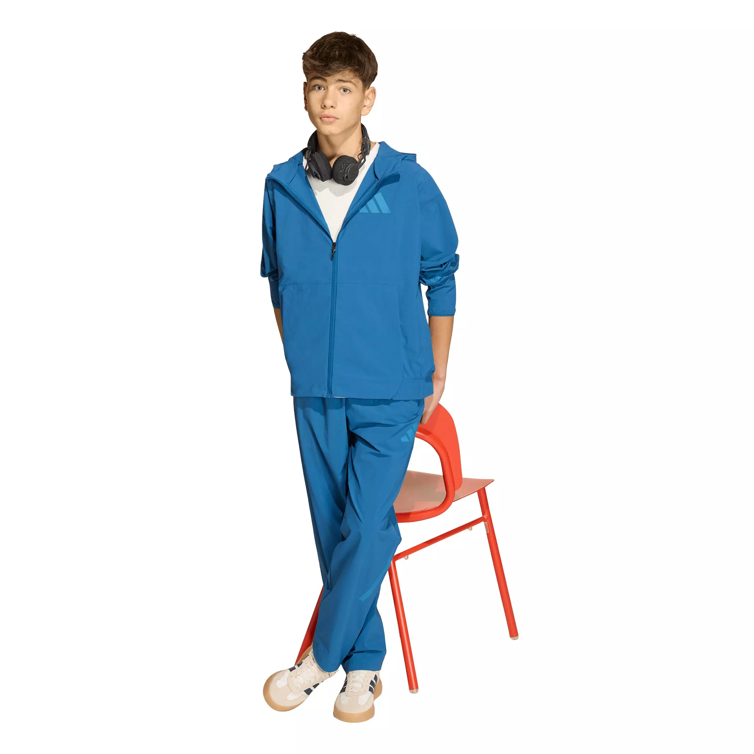 adidas Big Boys' Z.N.E. Woven Travel Cover Up Track Top - Blue - BLUE