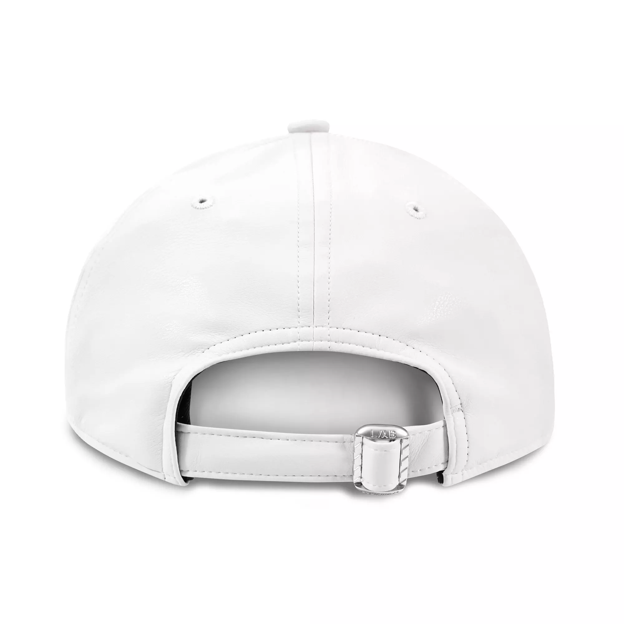 L/AB c/o Off-White Clamp Arrows Curved Brim PU Leather Dad Hat - White - WHITE