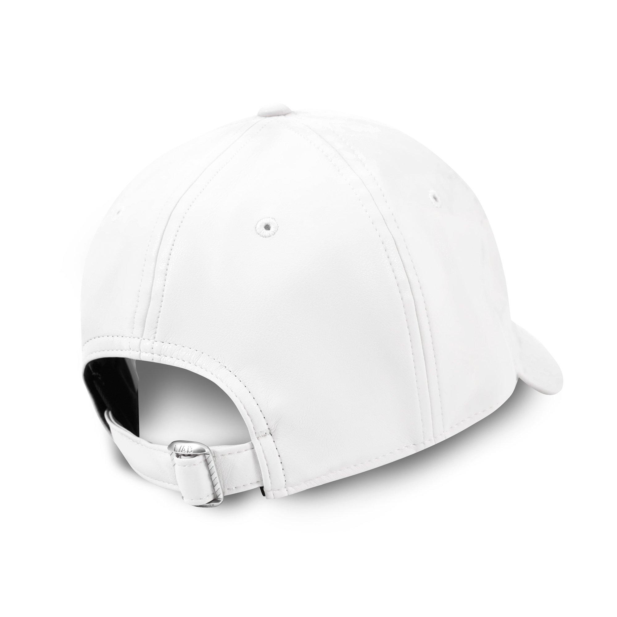 L/AB c/o Off-White Clamp Arrows Curved Brim PU Leather Dad Hat - White - WHITE