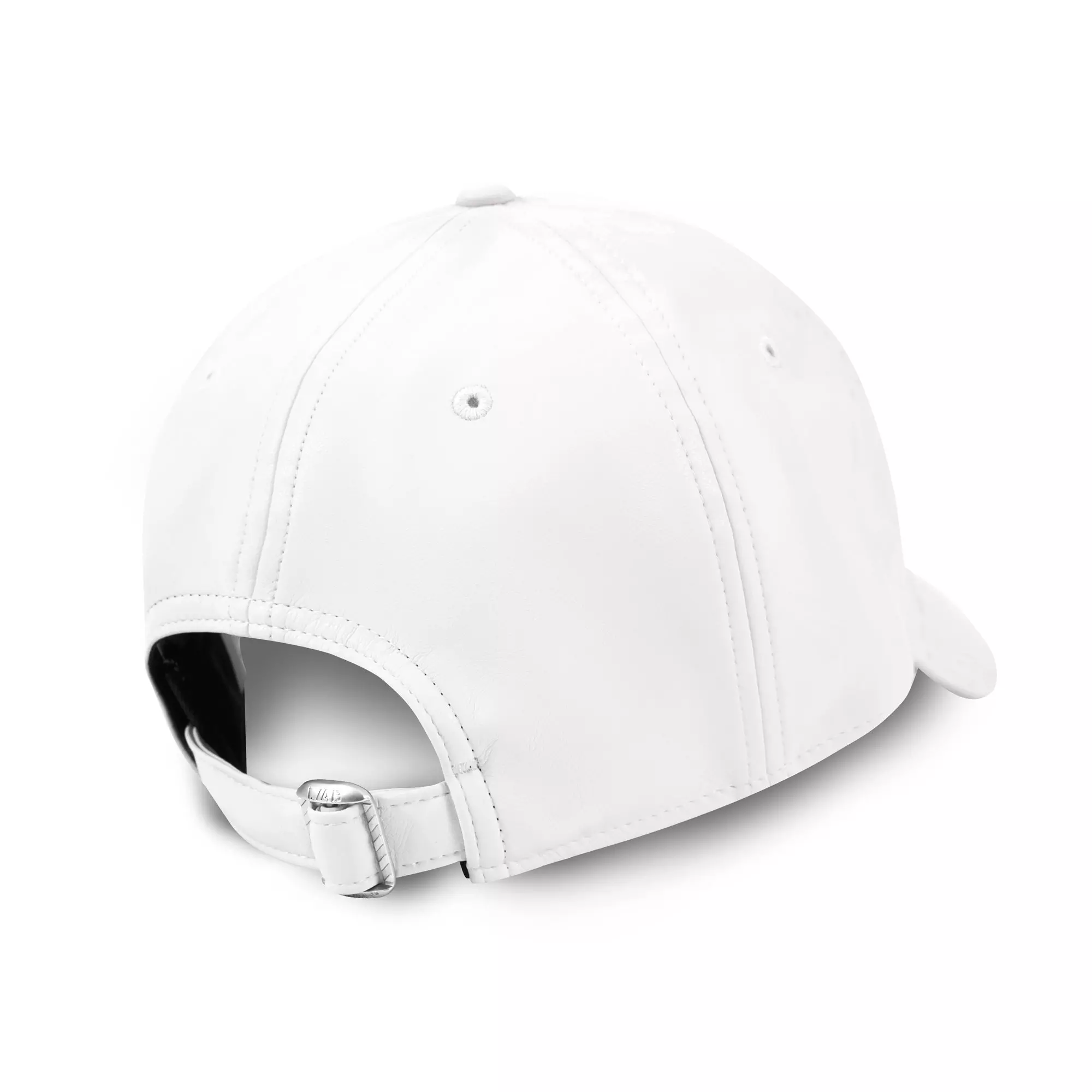 L/AB c/o Off-White Clamp Arrows Curved Brim PU Leather Dad Hat - White - WHITE