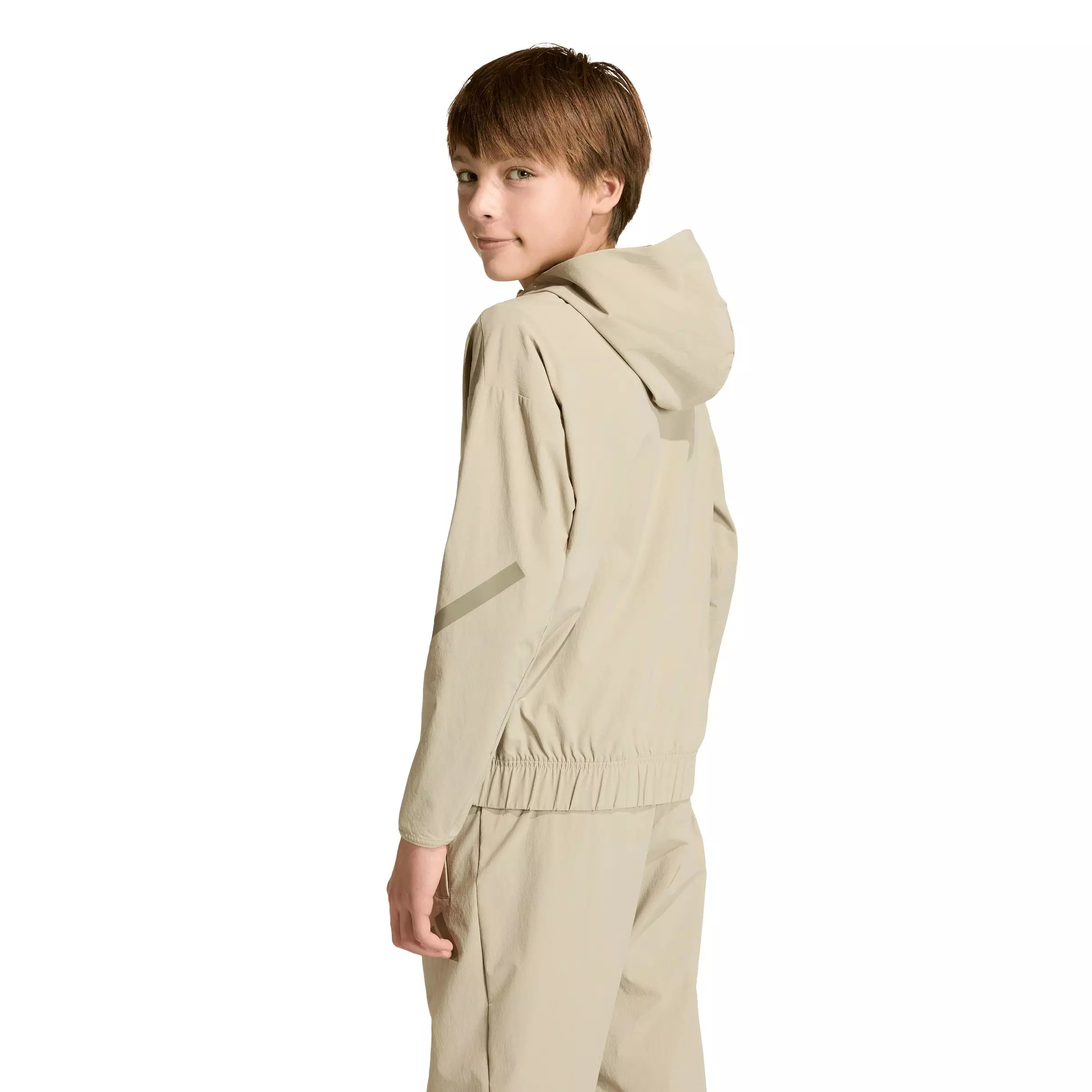 adidas Big Boys' Z.N.E. Woven Travel Cover Up Track Top - Beige - BEIGE