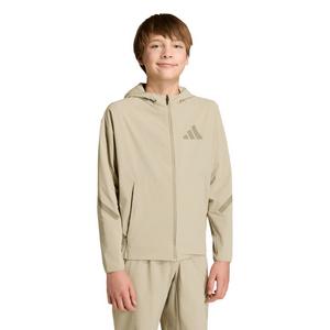 adidas Big Boys' Z.N.E. Woven Travel Cover Up Track Top - Beige