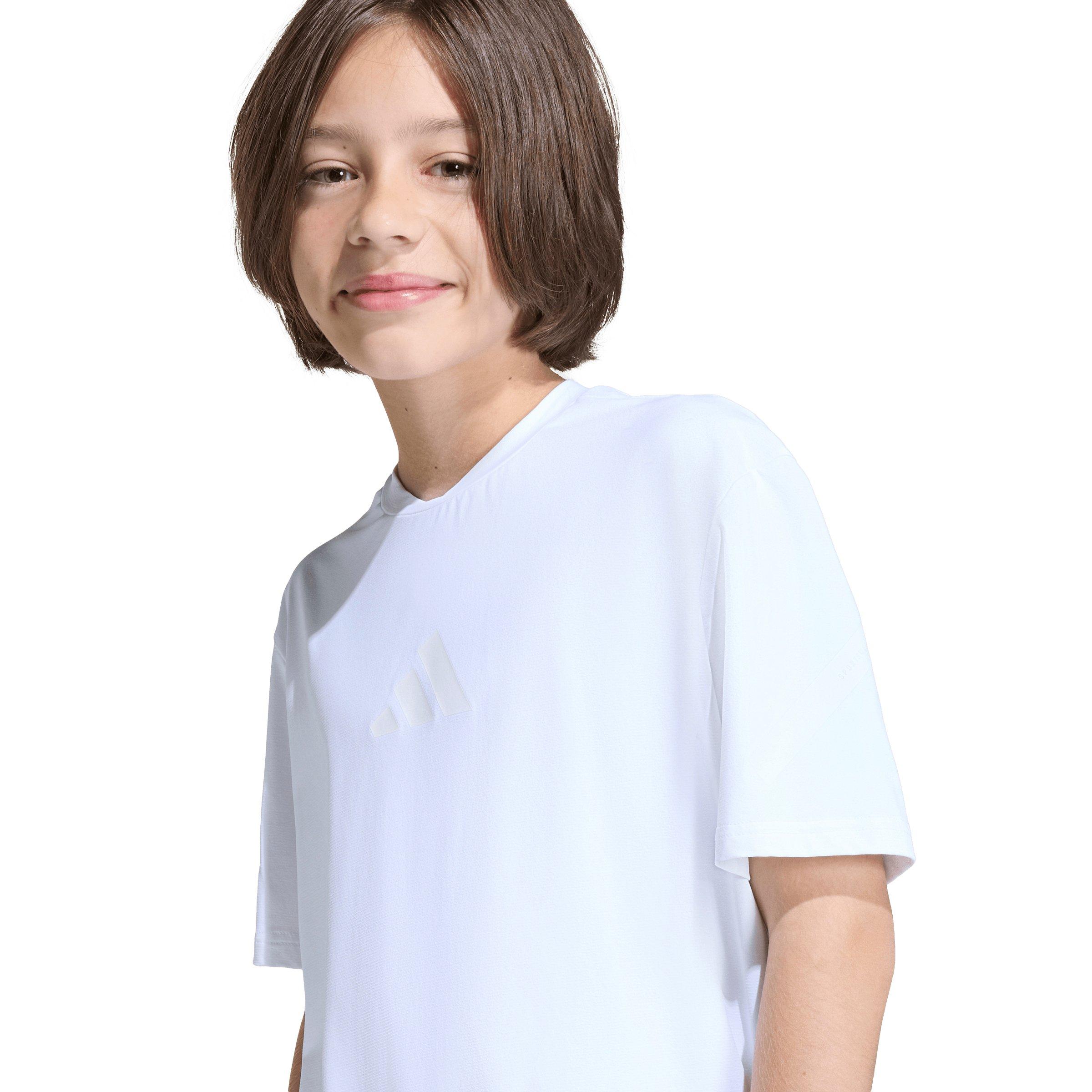 adidas Big Kids' Z.N.E. Stretch T-Shirt - White - WHITE Thumbnail View 4