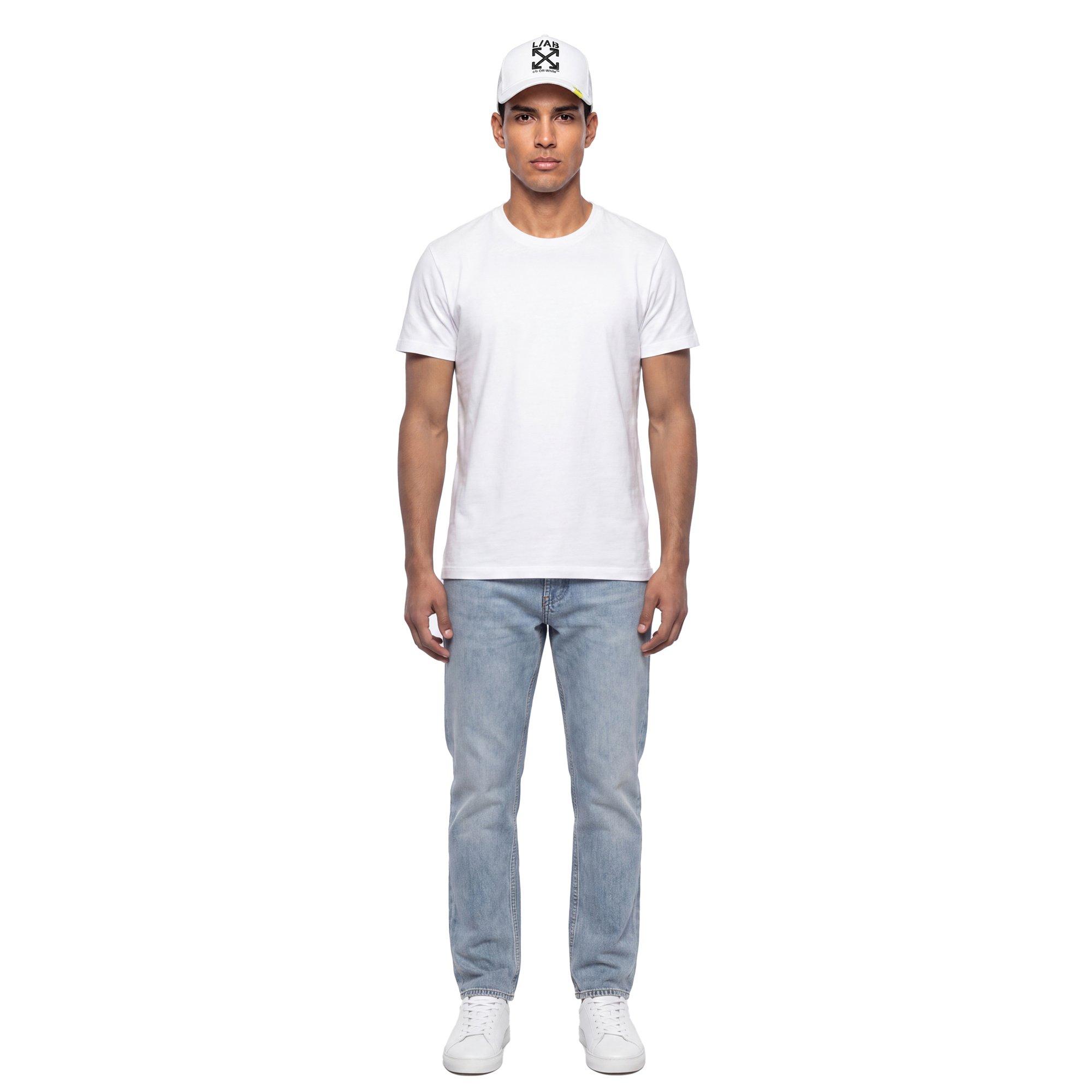 L/AB c/o Off-White Clamp Arrows Curved Brim Trucker Hat - White - WHITE
