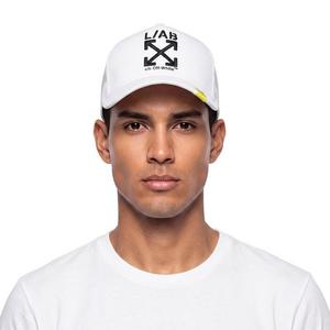 L/AB c/o Off-White Clamp Arrows Curved Brim Trucker Hat - White - WHITE