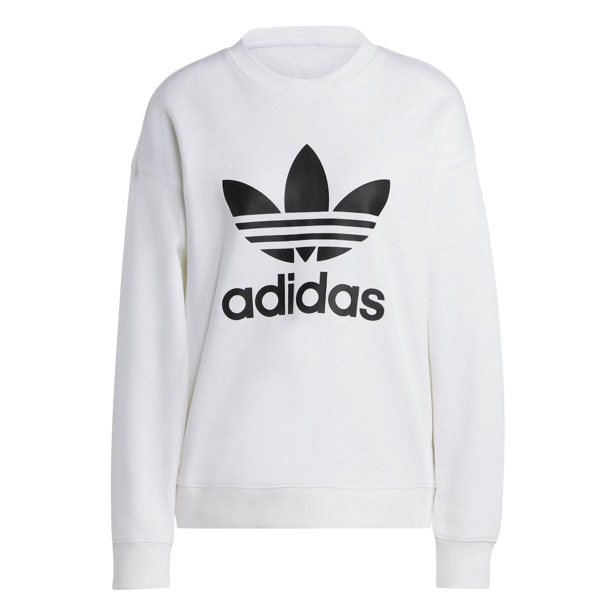 Adidas trefoil sweatshirt discount white