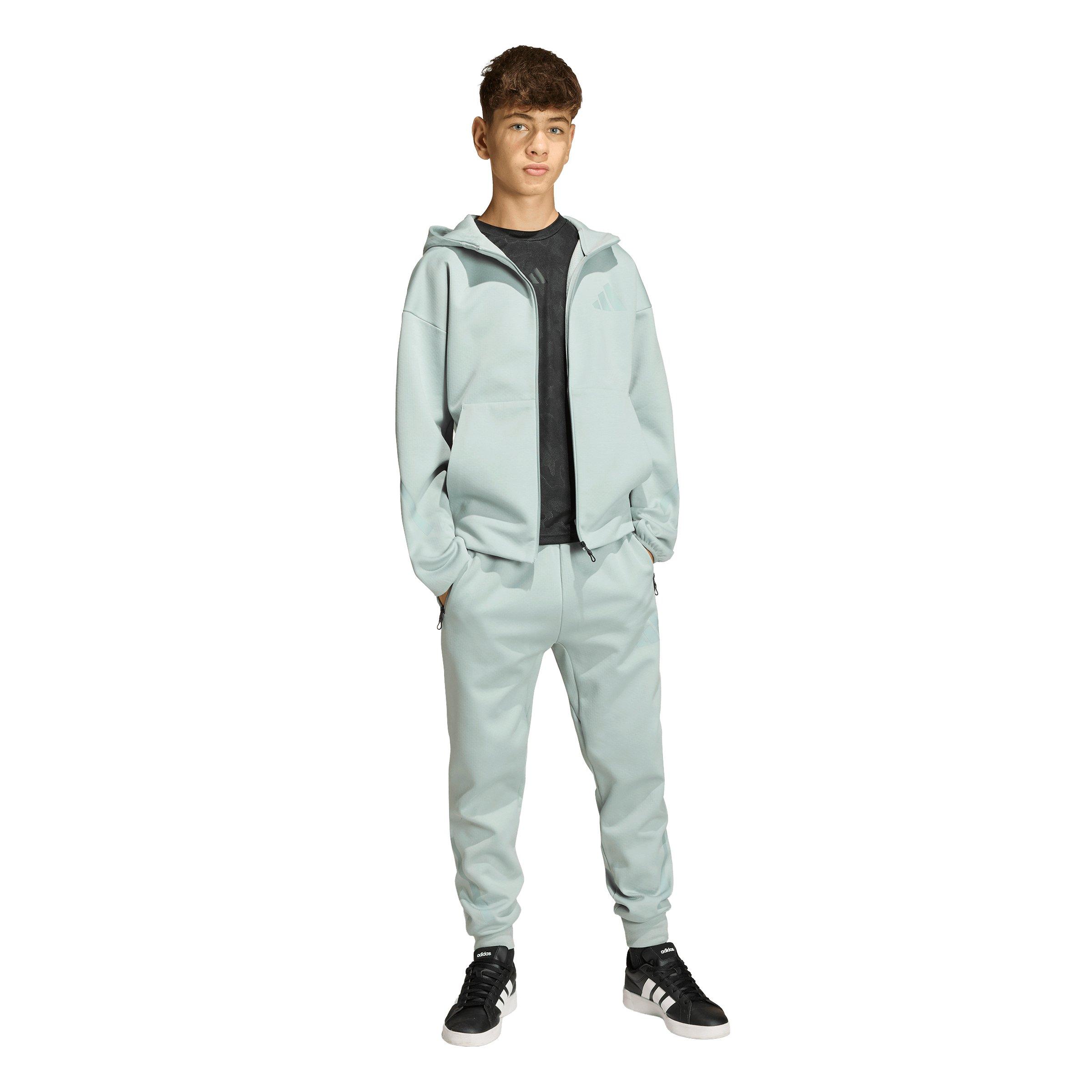 adidas Big Kids' Z.N.E. Tapered Leg Tracksuit Bottoms - Green - GREEN Thumbnail View 5