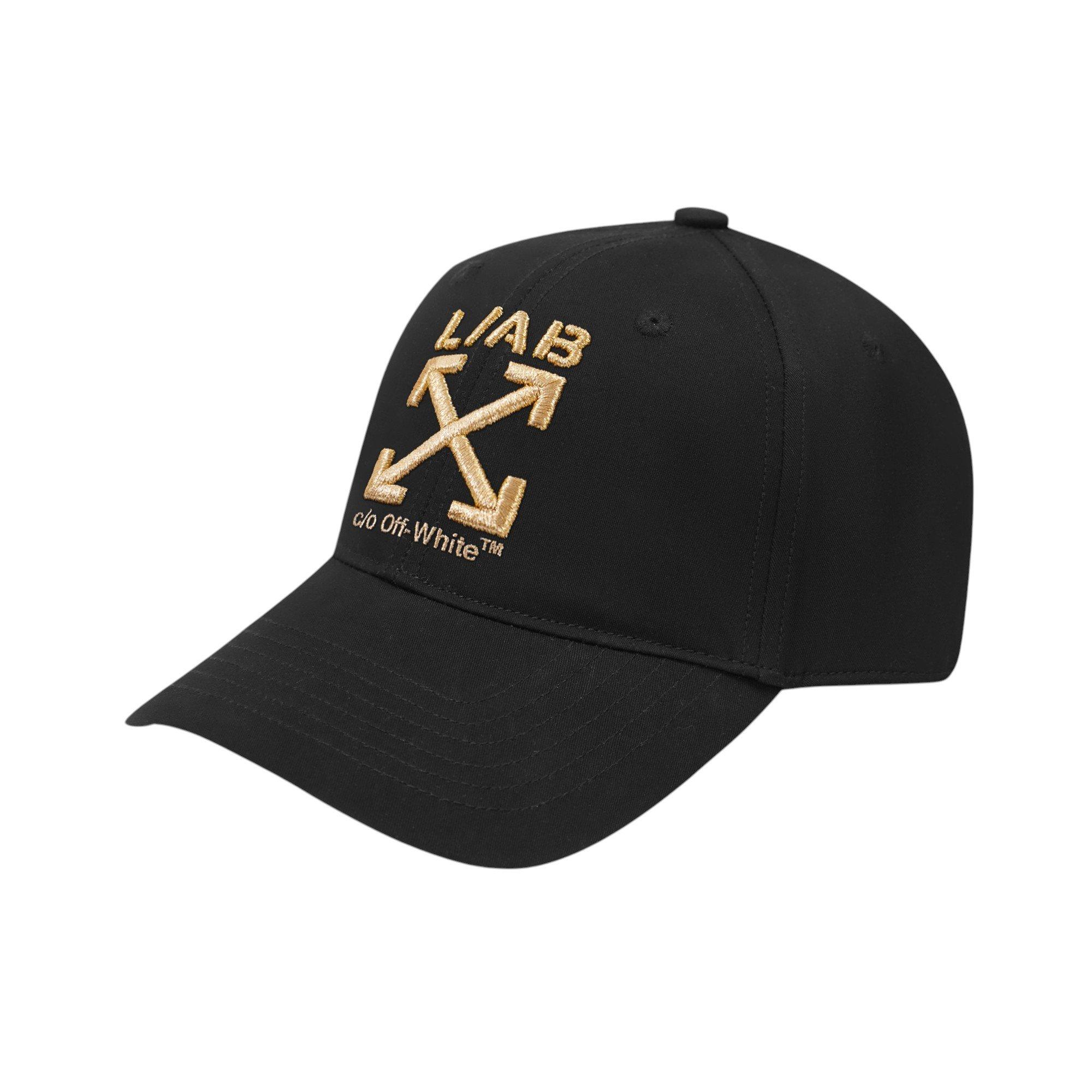 L/AB c/o Off-White Clamp Arrows Curved Brim Twill Hat - Black/Gold - BLACK/GOLD