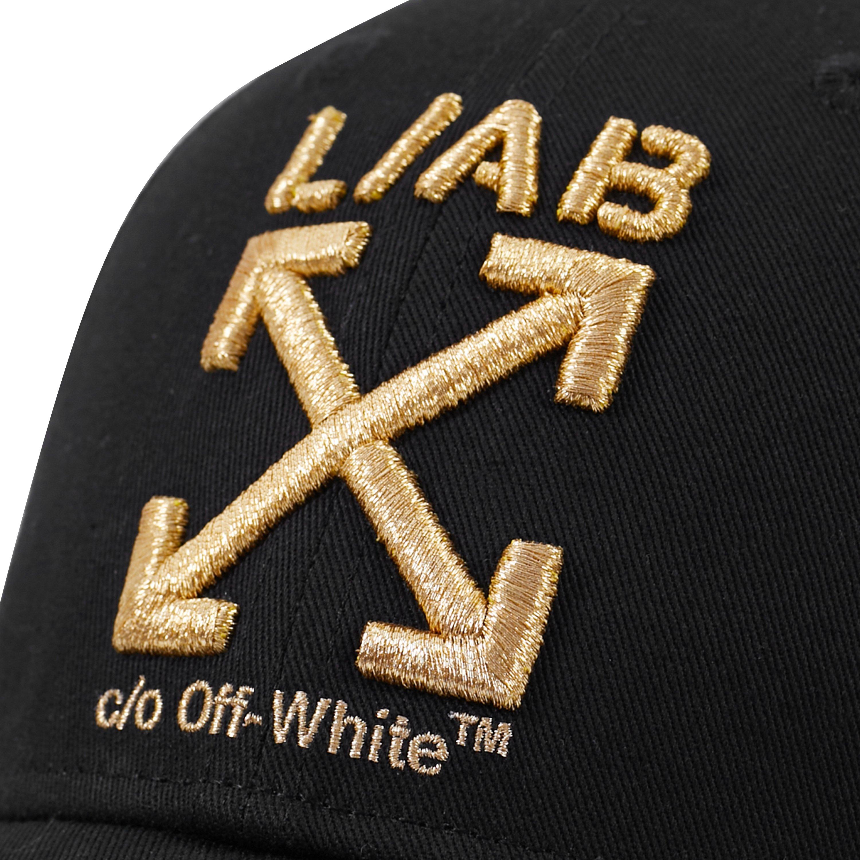 L/AB c/o Off-White Clamp Arrows Curved Brim Twill Hat - Black/Gold - BLACK/GOLD