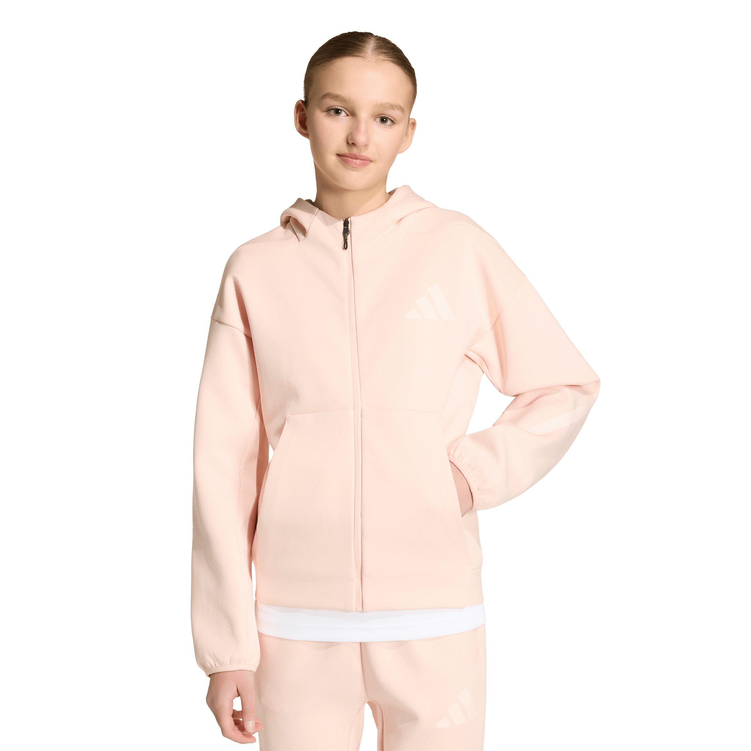 adidas Big Girls' Z.N.E. Full-Zip Hooded Track Jacket - Pink - PINK Thumbnail View 1