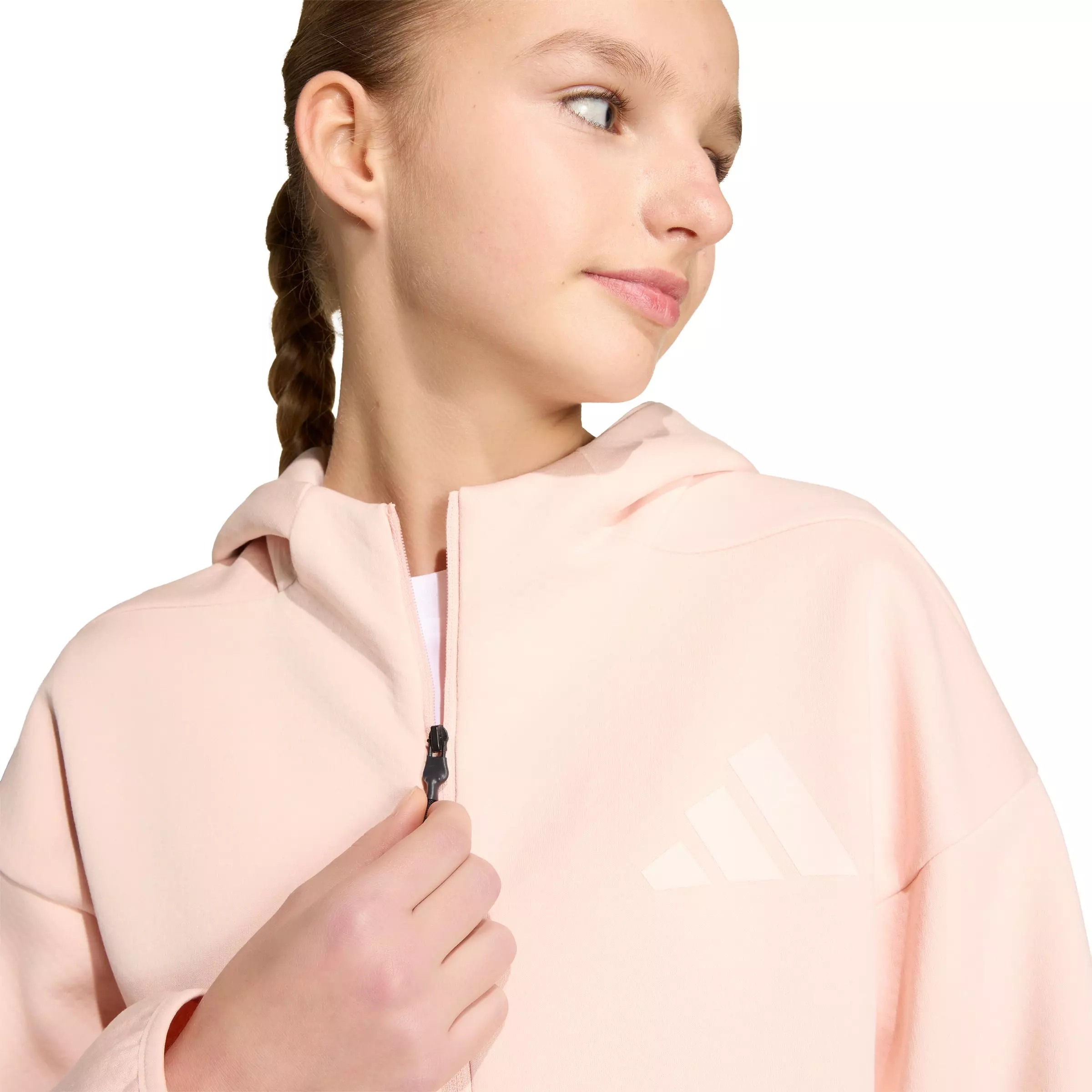 adidas Big Girls' Z.N.E. Full-Zip Hooded Track Jacket - Pink - PINK