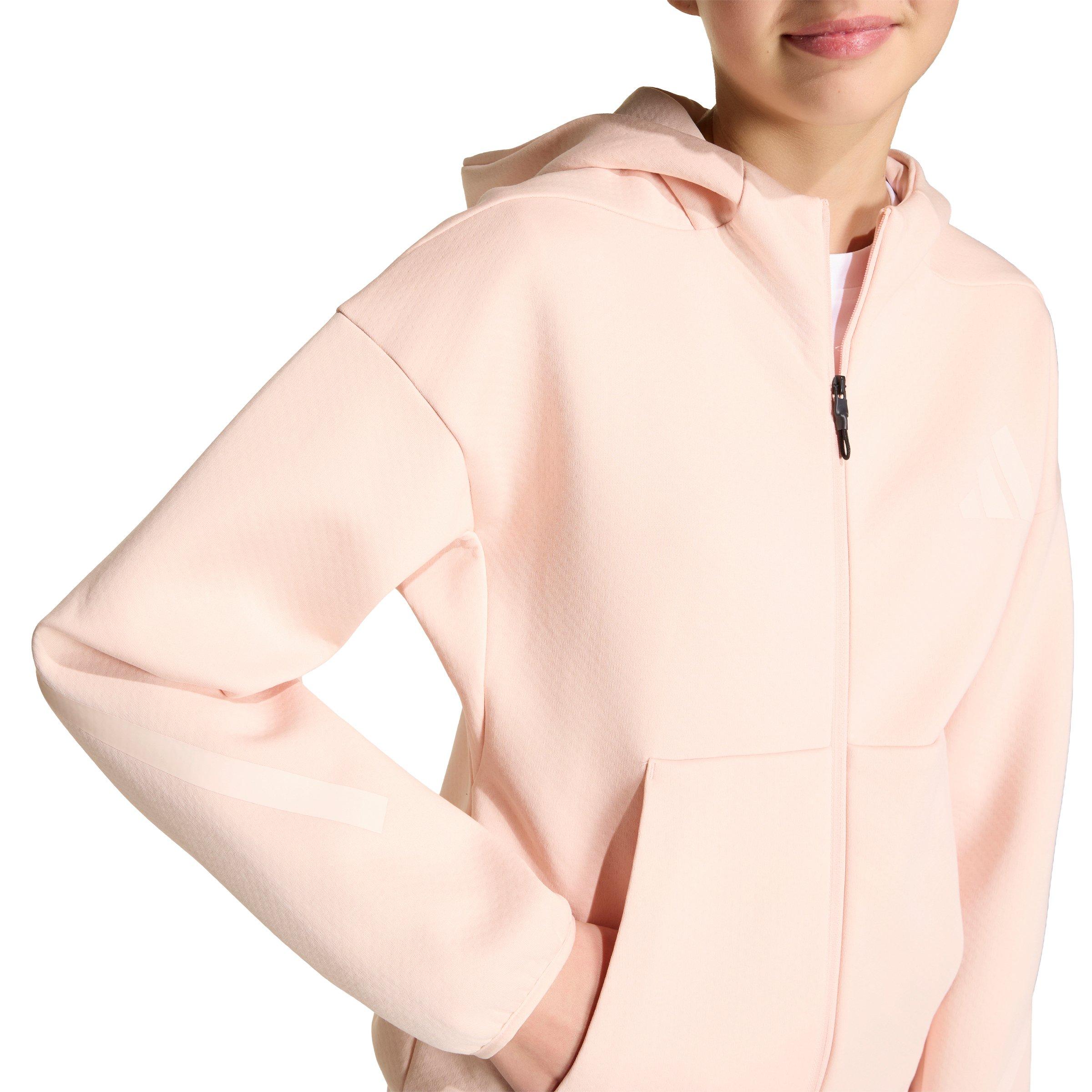 adidas Big Girls' Z.N.E. Full-Zip Hooded Track Jacket - Pink - PINK Thumbnail View 4
