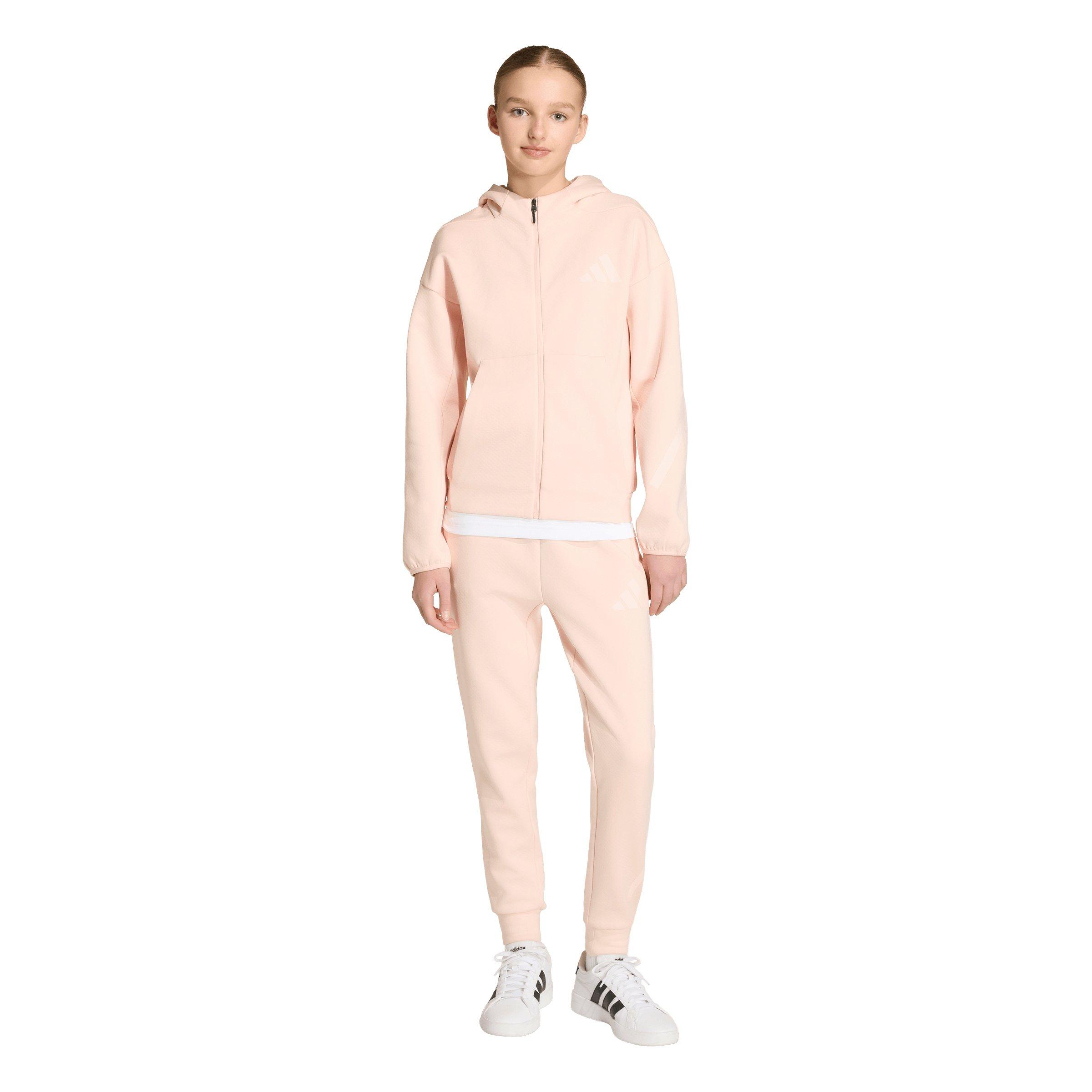 adidas Big Girls' Z.N.E. Full-Zip Hooded Track Jacket - Pink - PINK Thumbnail View 5