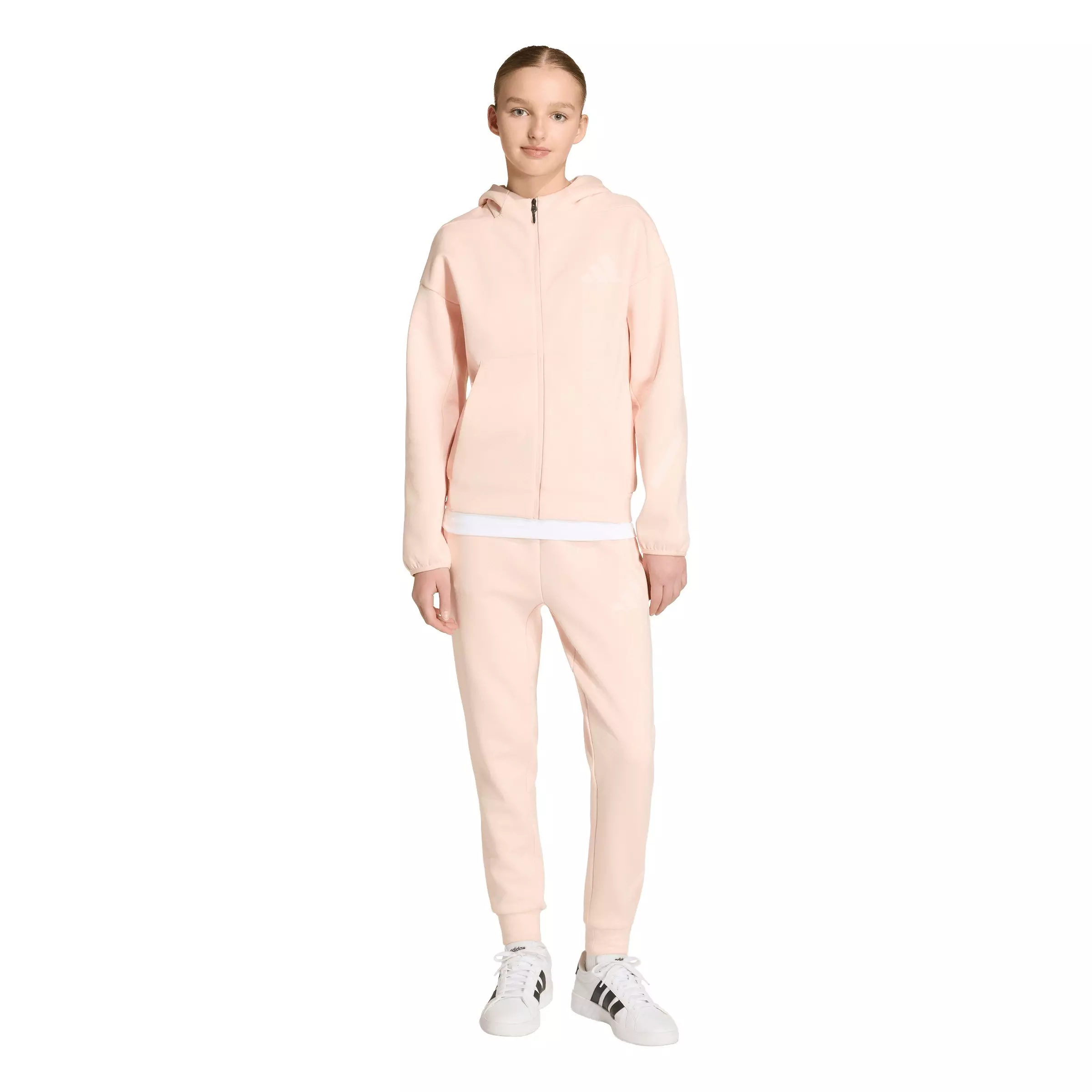 adidas Big Girls' Z.N.E. Full-Zip Hooded Track Jacket - Pink - PINK