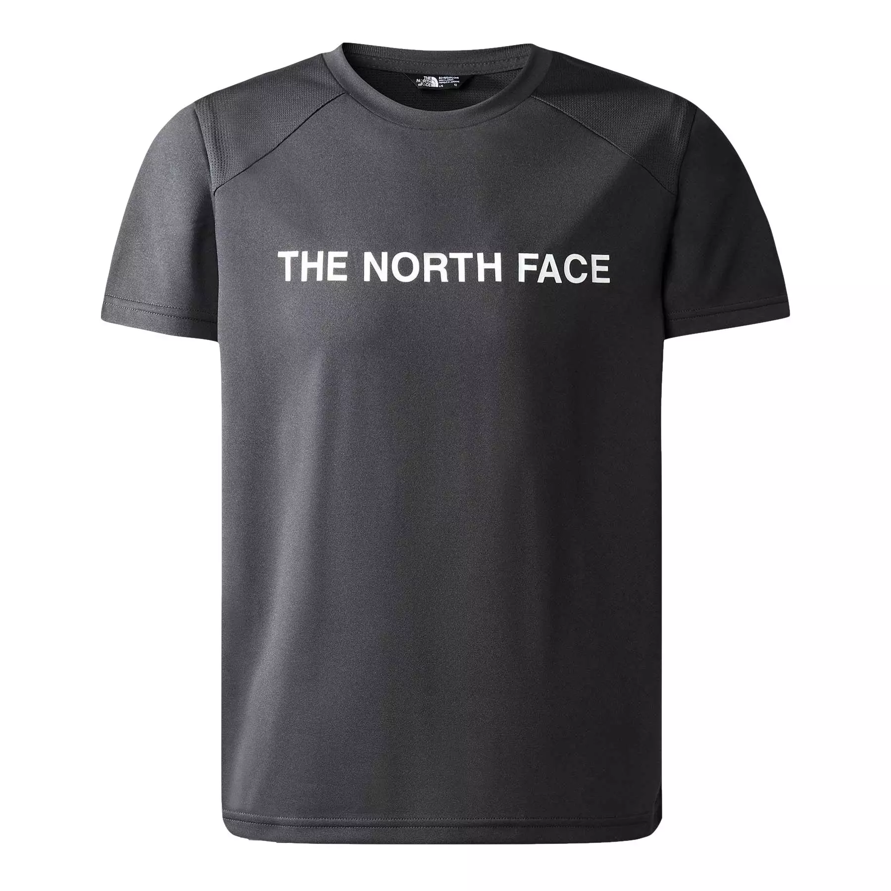 The North Face Big Boys' Never Stop Short-Sleeve Tee -Dk Grey - GREY
