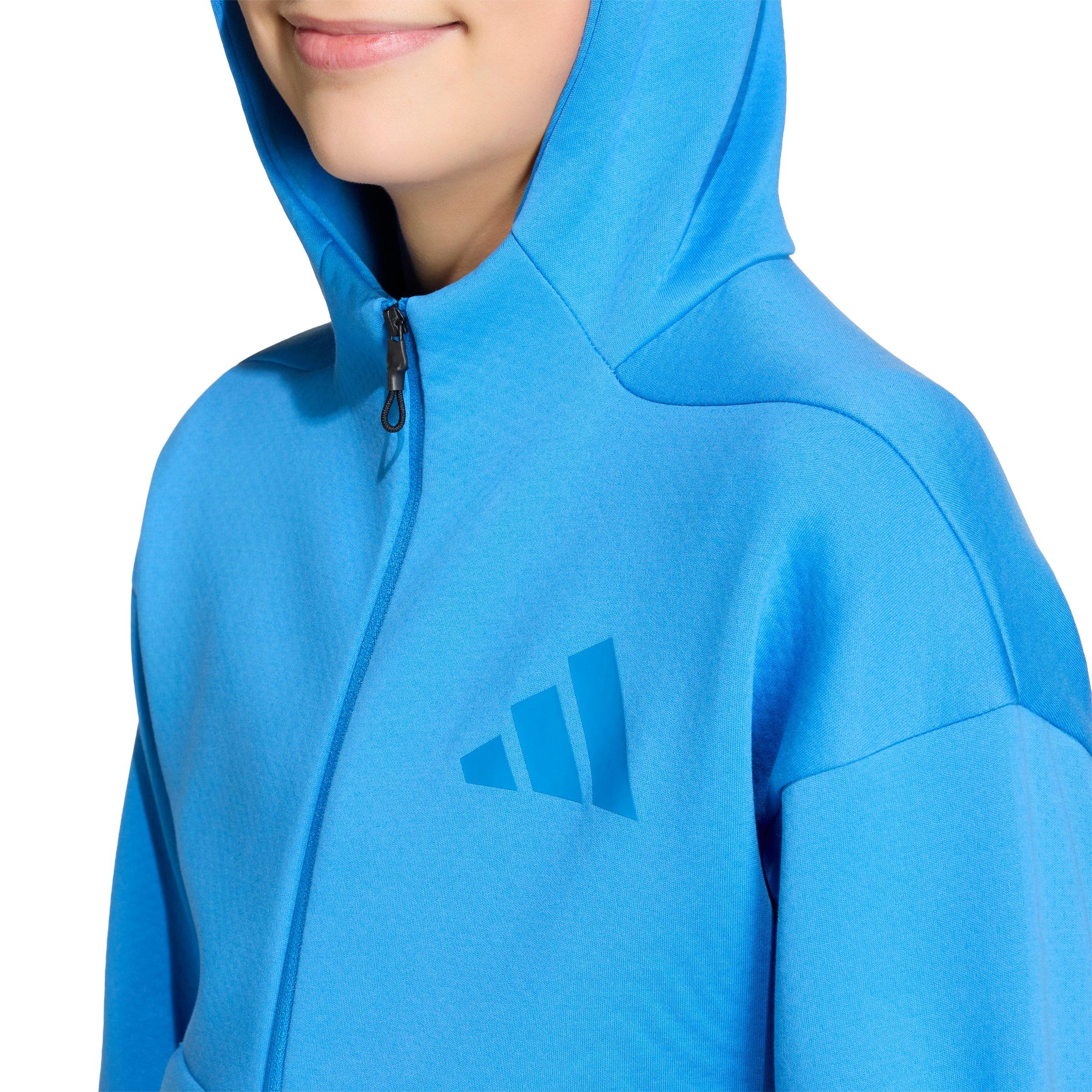 adidas Z.N.E. Full-Zip Hooded Big Boys' Blue Track Jacket