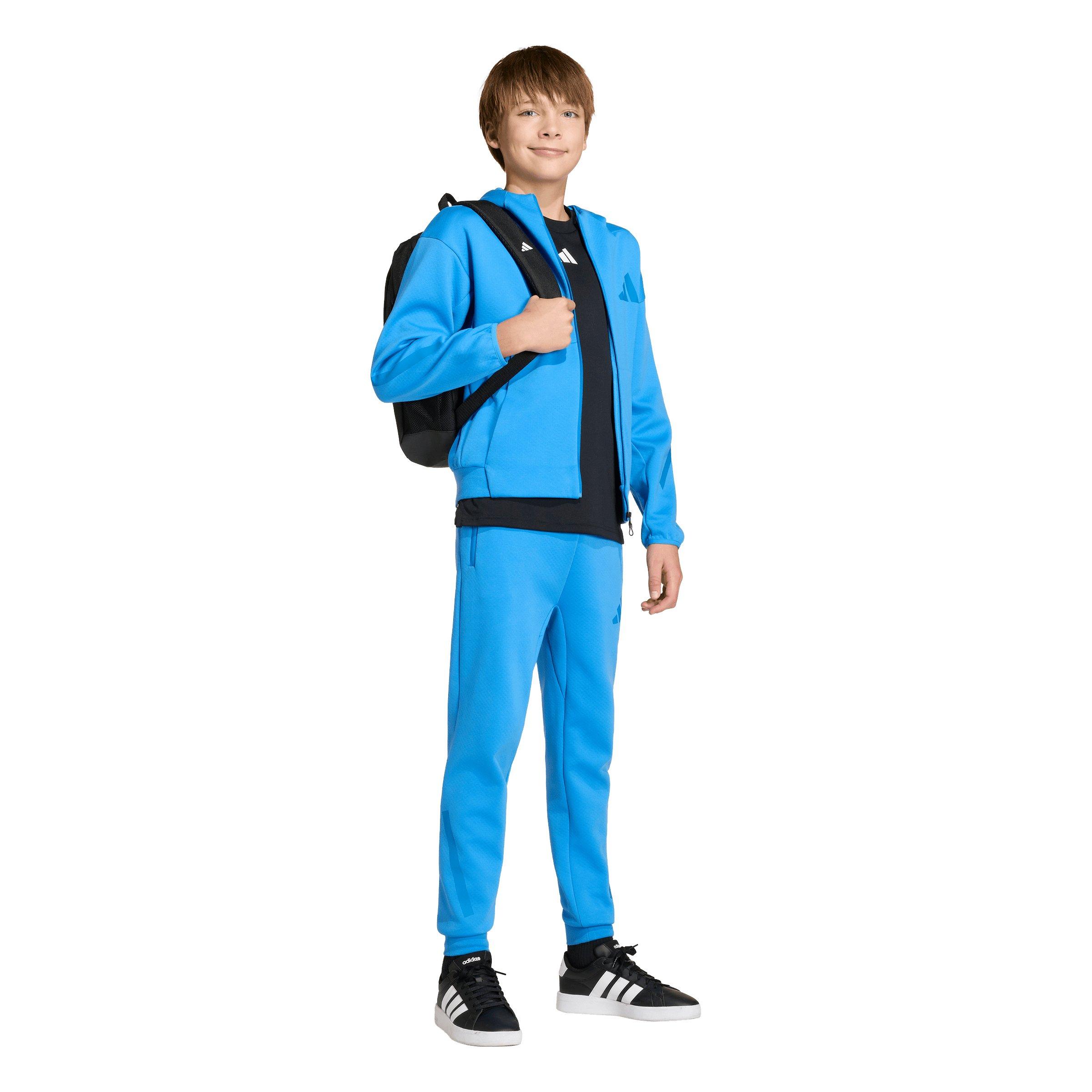 adidas Z.N.E. Full-Zip Hooded Big Boys' Blue Track Jacket