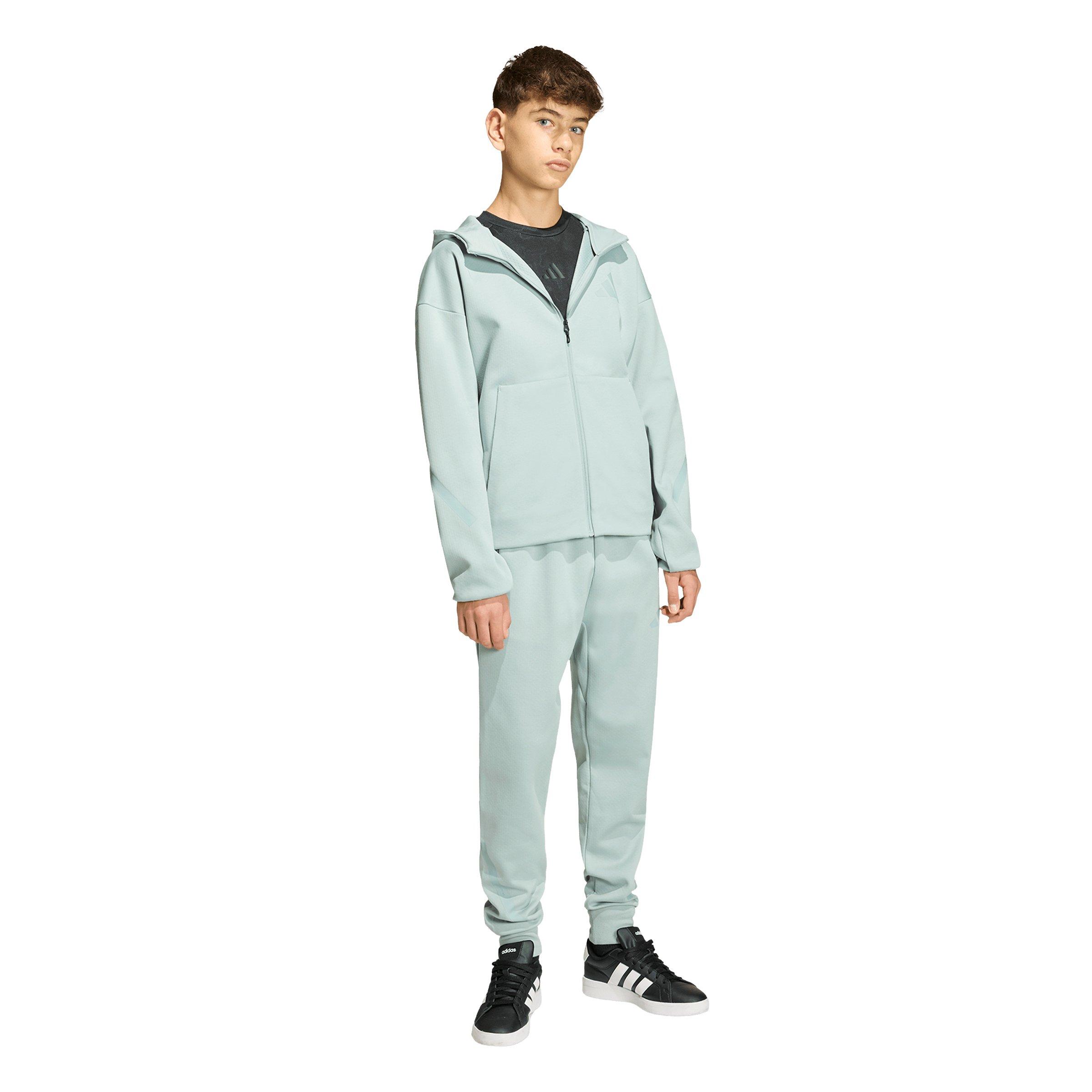 adidas Big Boys' Z.N.E. Full-Zip Hooded Track Jacket - Light Green - LIGHT GREEN Thumbnail View 5