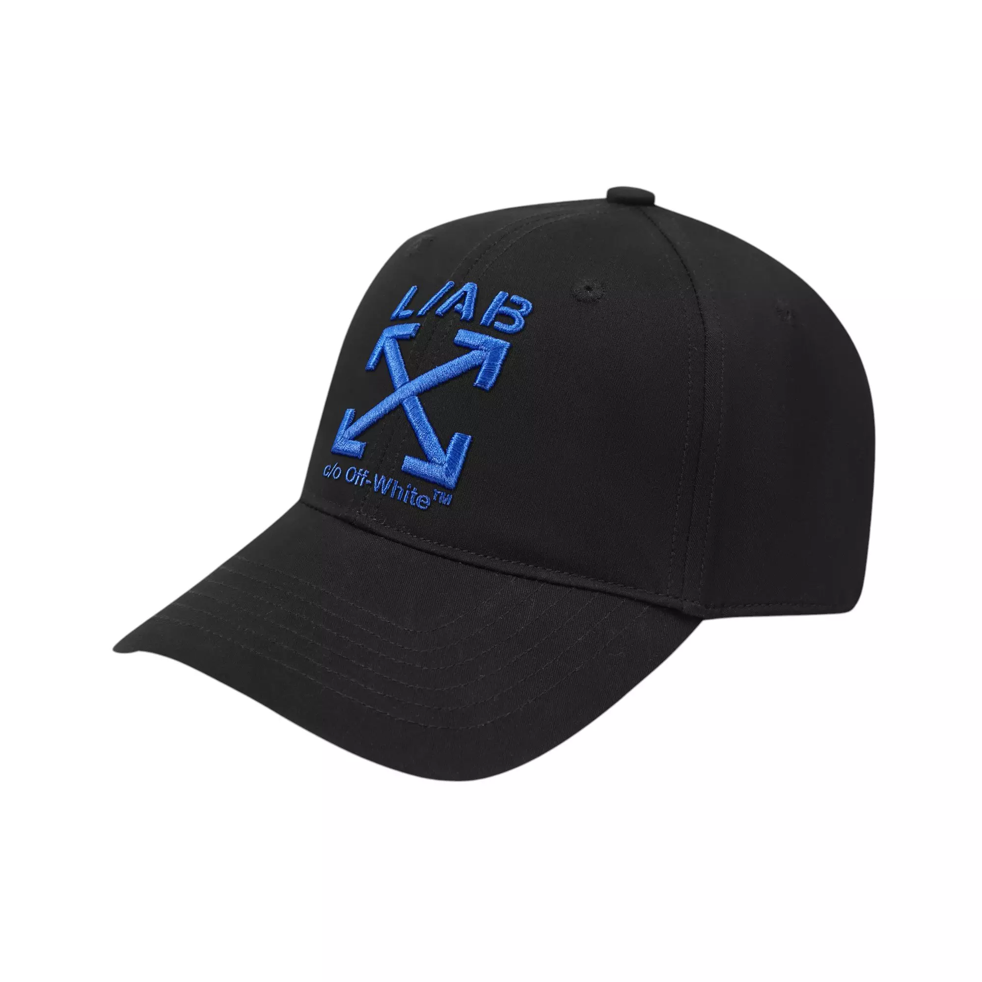 L/AB c/o Off-White Clamp Arrows Curved Brim Twill Hat - Black/Royal - BLACK/ROYAL