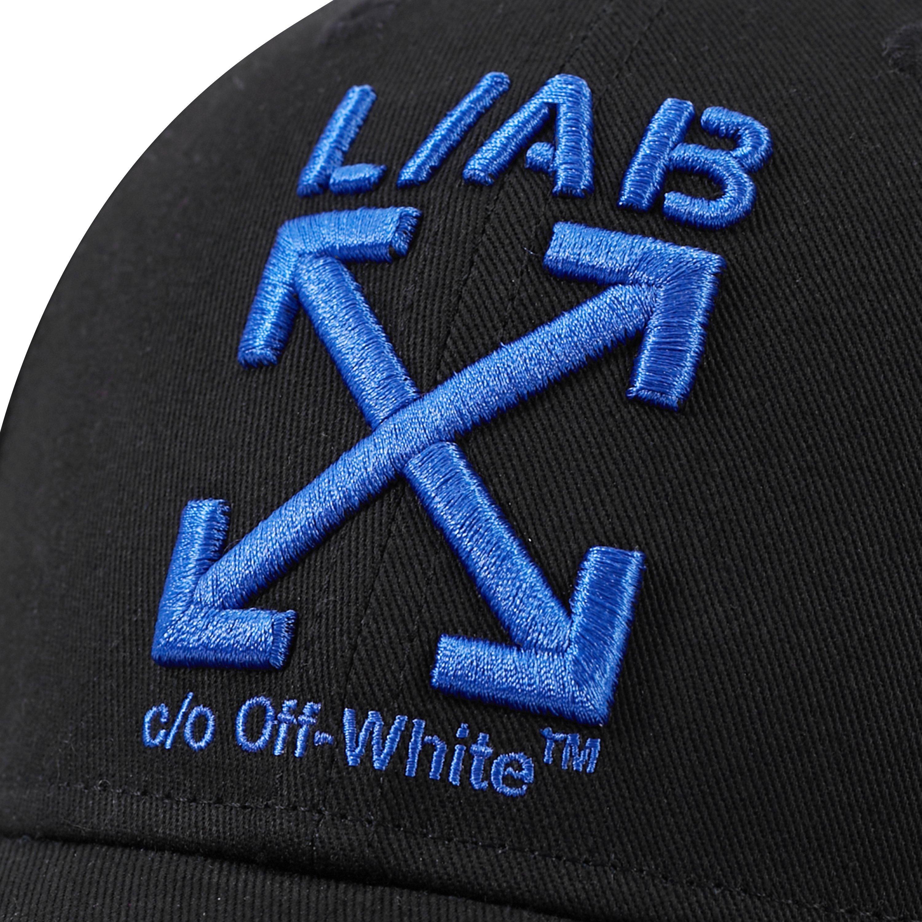 L/AB c/o Off-White Clamp Arrows Curved Brim Twill Hat - Black/Royal - BLACK/ROYAL