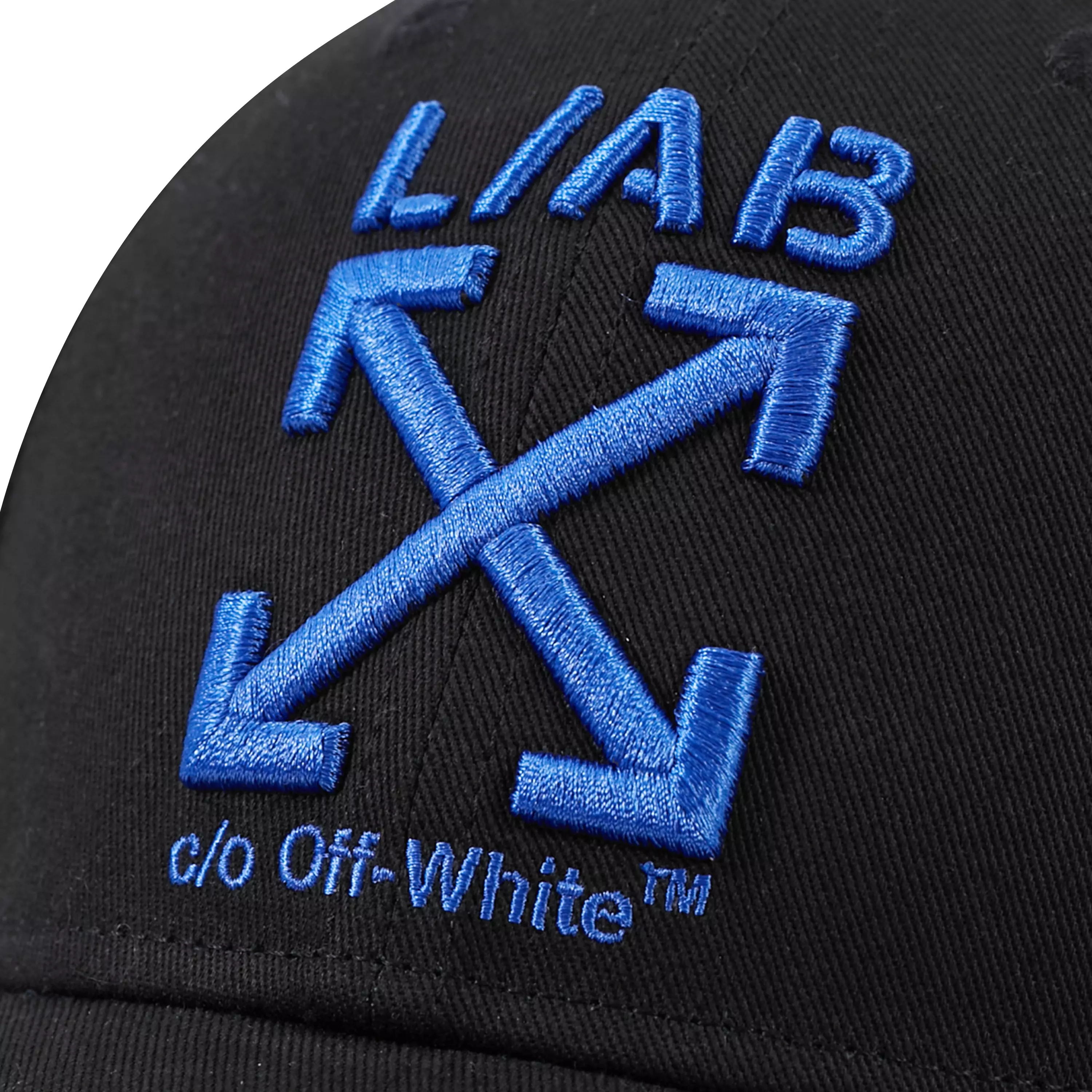 L/AB c/o Off-White Clamp Arrows Curved Brim Twill Hat - Black/Royal - BLACK/ROYAL
