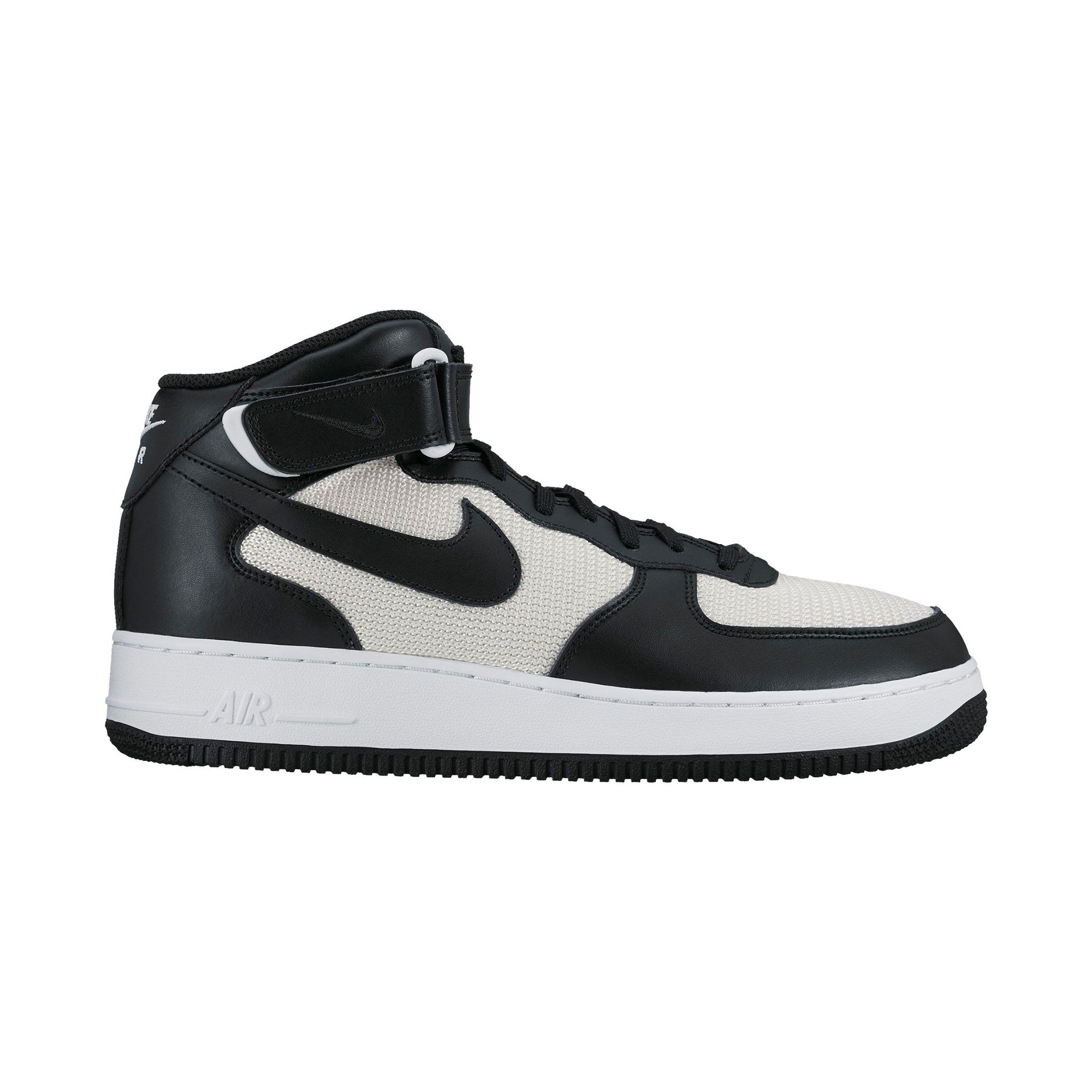 black and white mid top air force ones