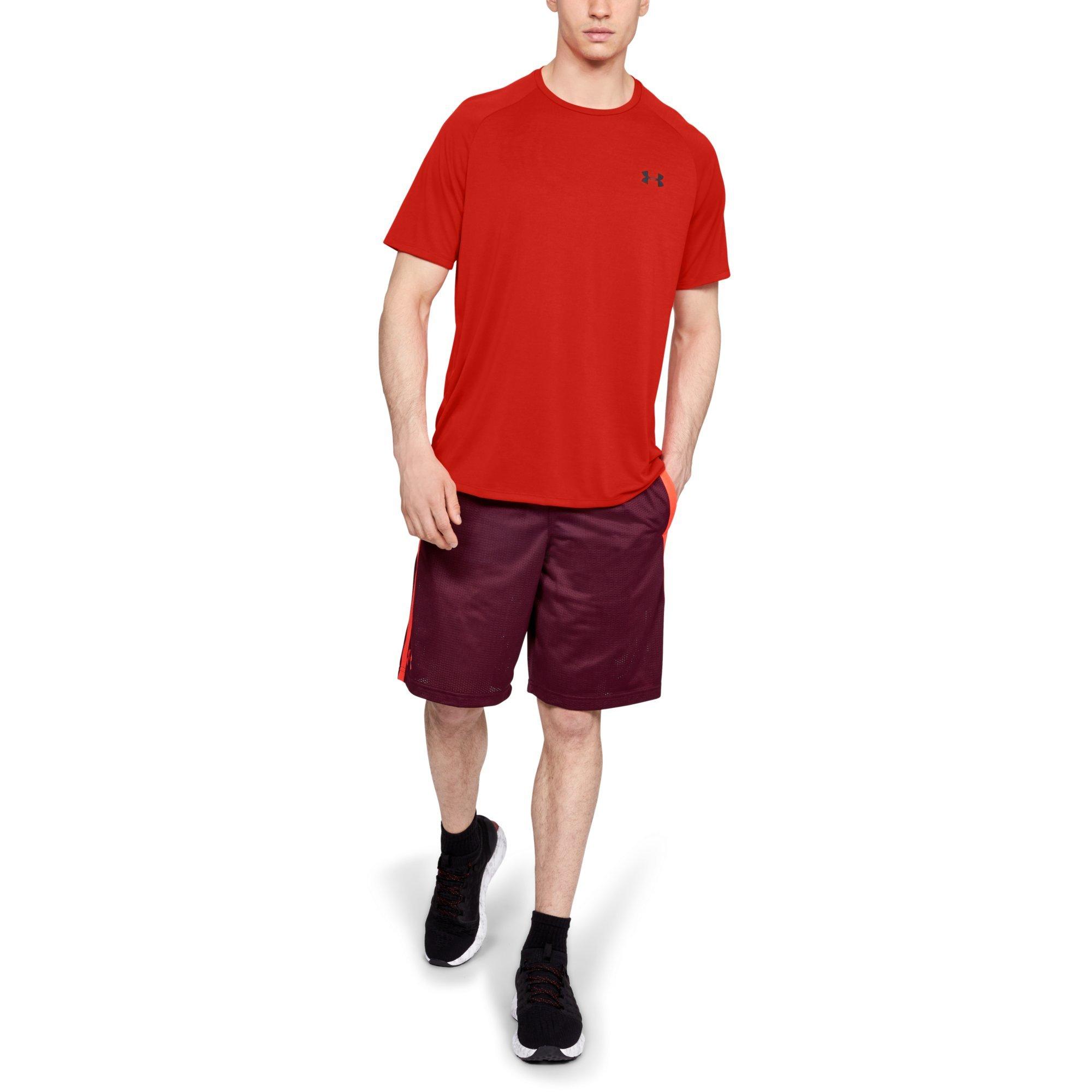 Under Armour Men's Tech Short Sleeve T-Shirt - RED Thumbnail View 3