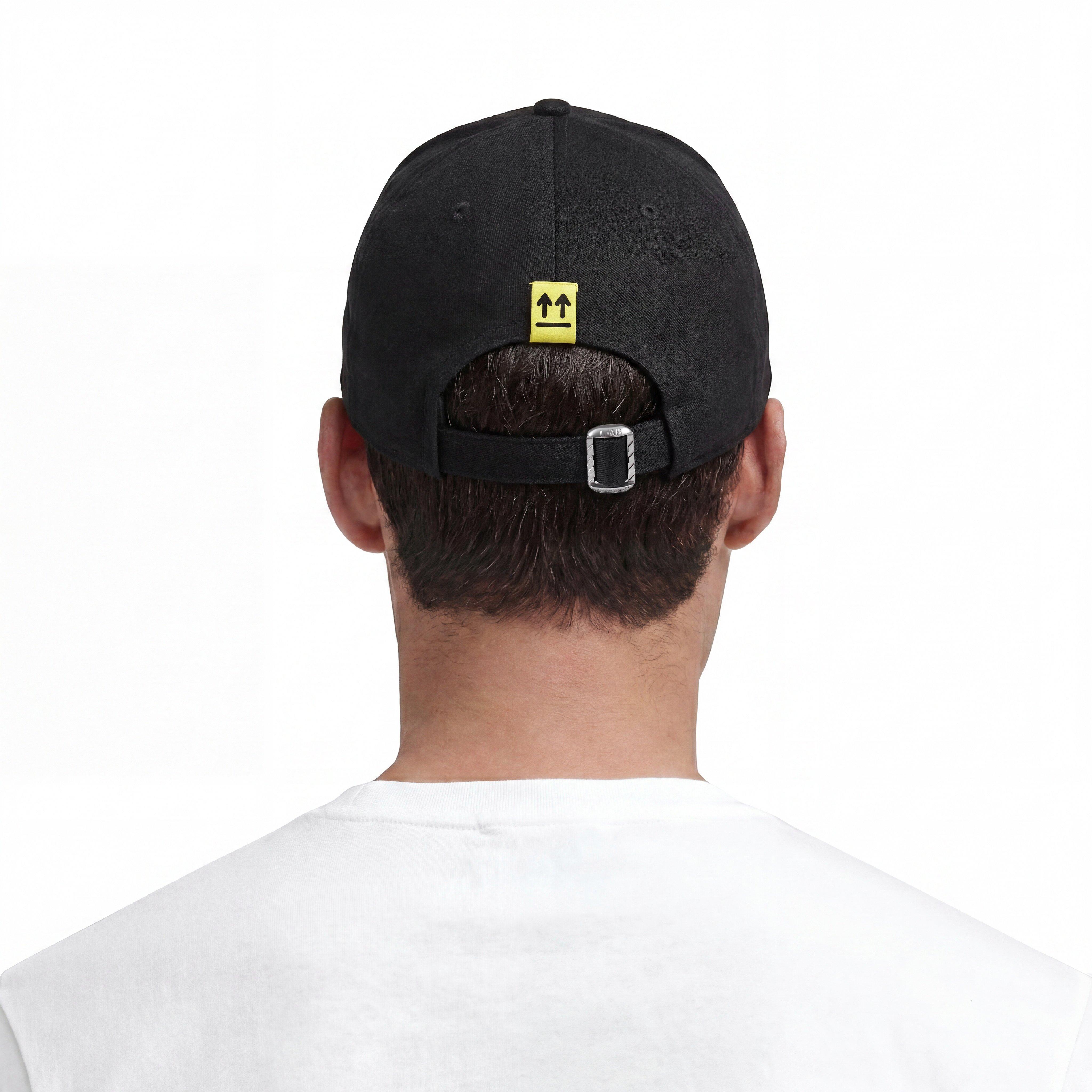 L/AB c/o Off-White Clamp Arrows Curved Brim Twill Hat - Black/Silver - BLACK/SILVER