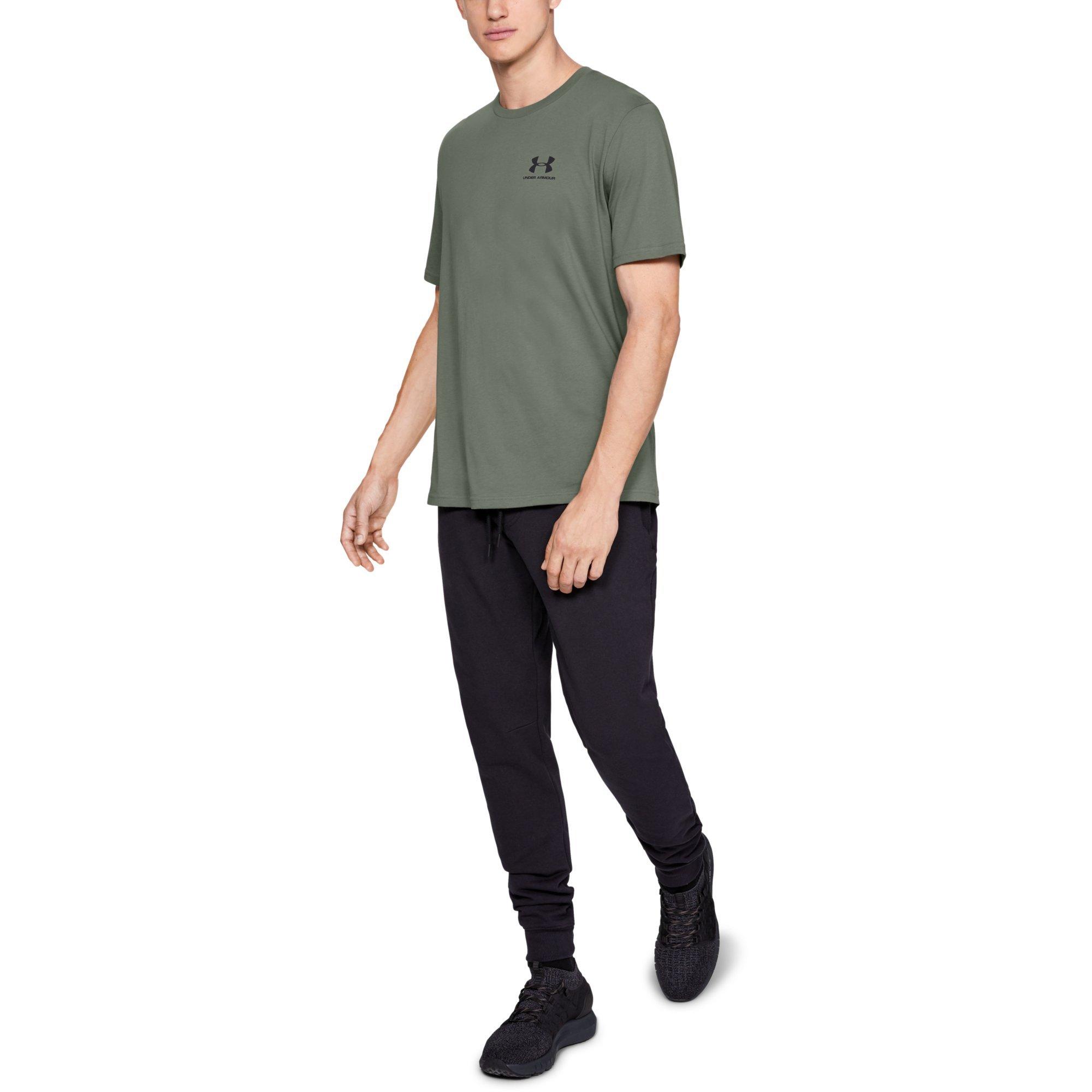 Under Armour Men's Sportstyle Left Chest T-Shirt - GREEN Thumbnail View 3