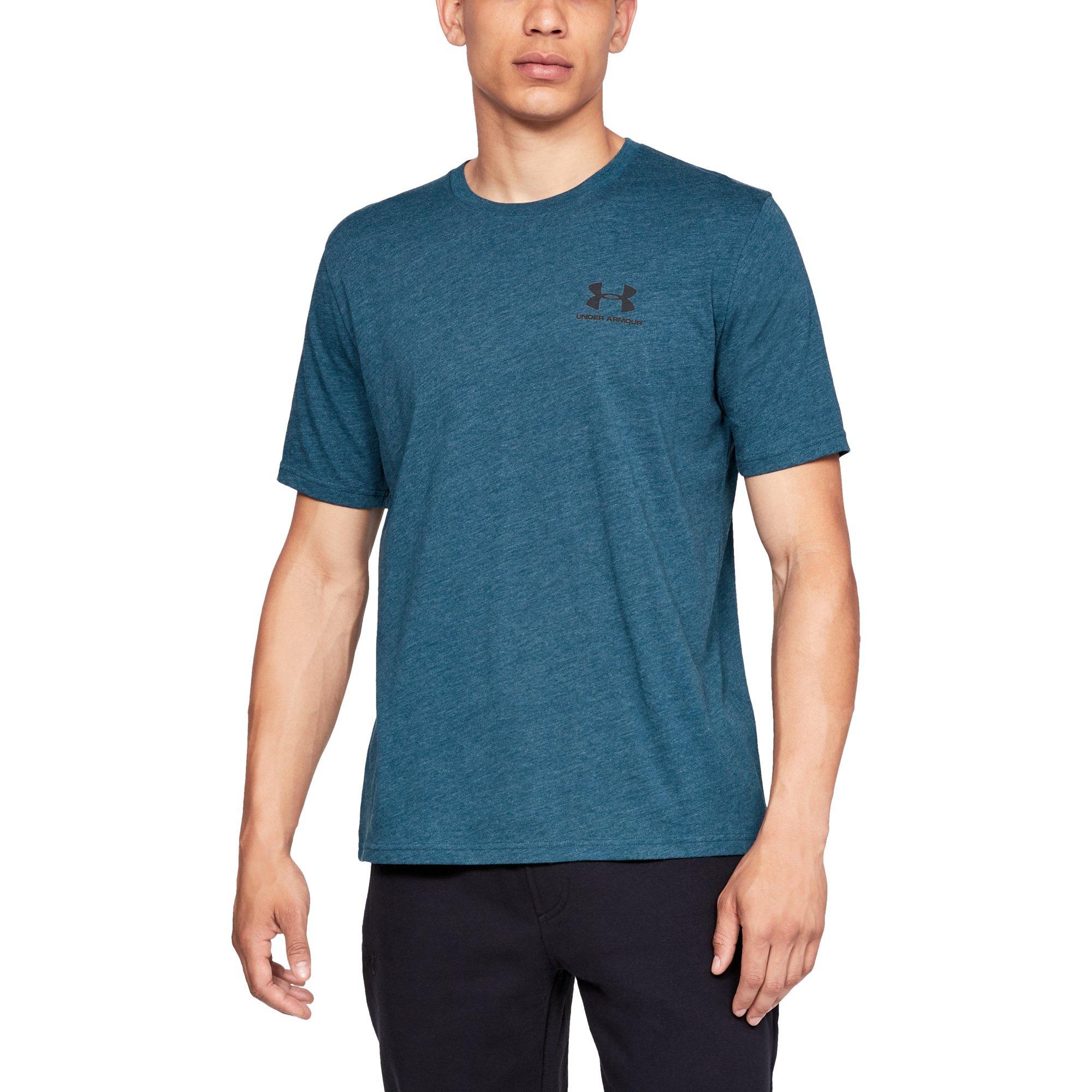 Under Armour Men's Sportstyle Left Chest T-Shirt - TEAL Thumbnail View 1