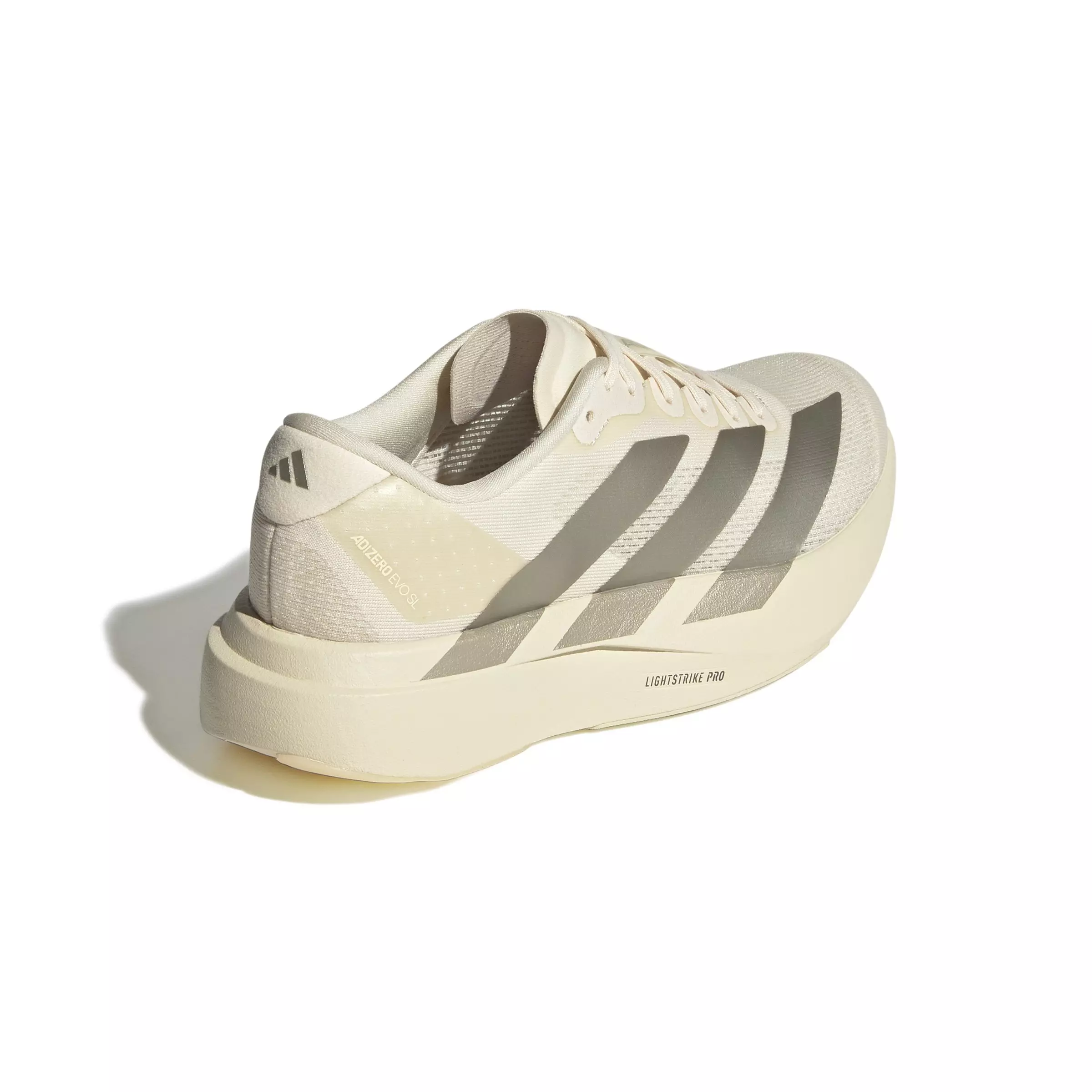 adidas Adizero EVO SL "Wonder White/Cyber Metallic/Warm Vanilla" Women's Running Shoe - WHITE/METALLIC/VANILLA