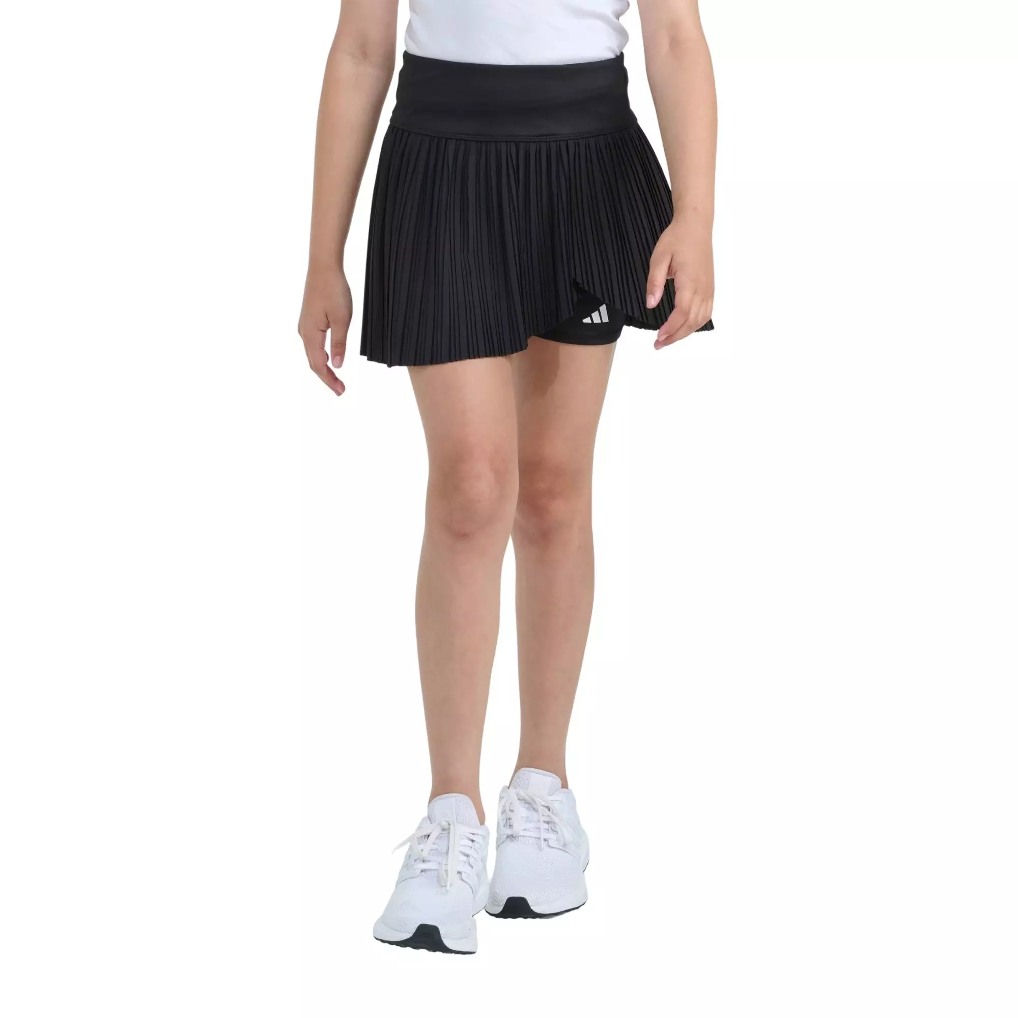 adidas Big Girls' Woven Pleated Skort - Black - BLACK