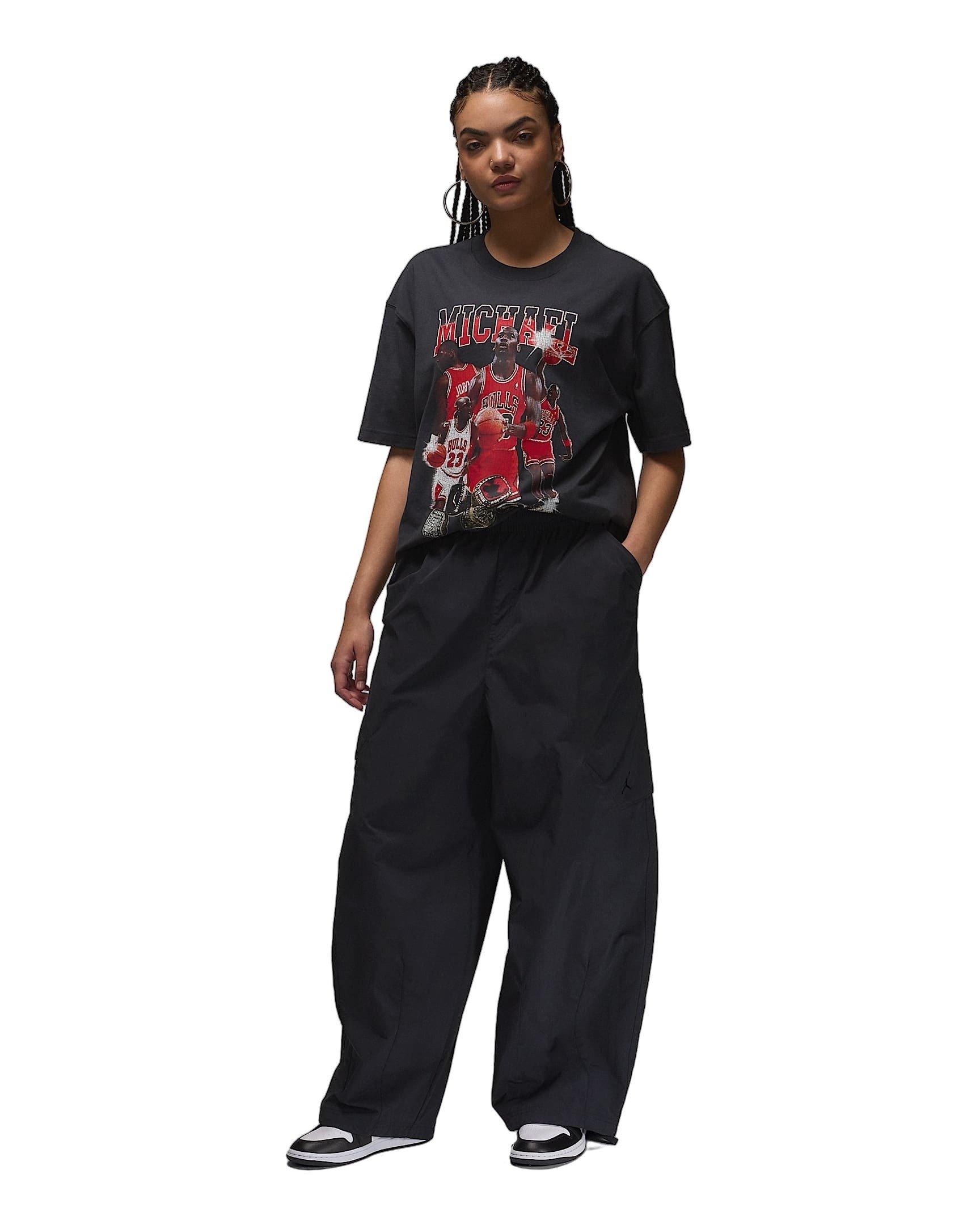 Jordan Women's Flight Chicago Parachute Pants - BLACK Thumbnail View 8