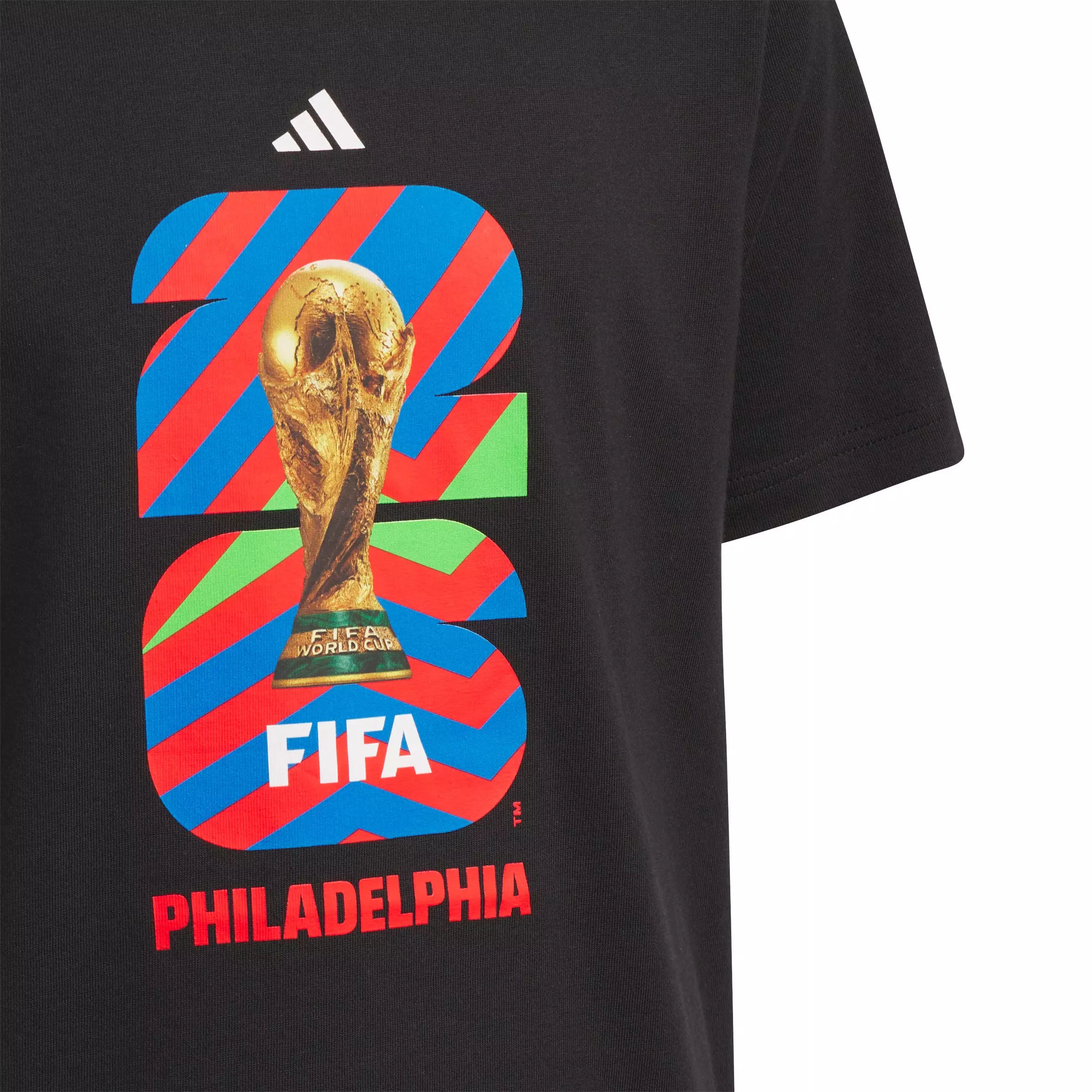 adidas Big Kids' FIFA World Cup 26 Host City Philadelphia Graphic T-Shirt - Black - BLACK