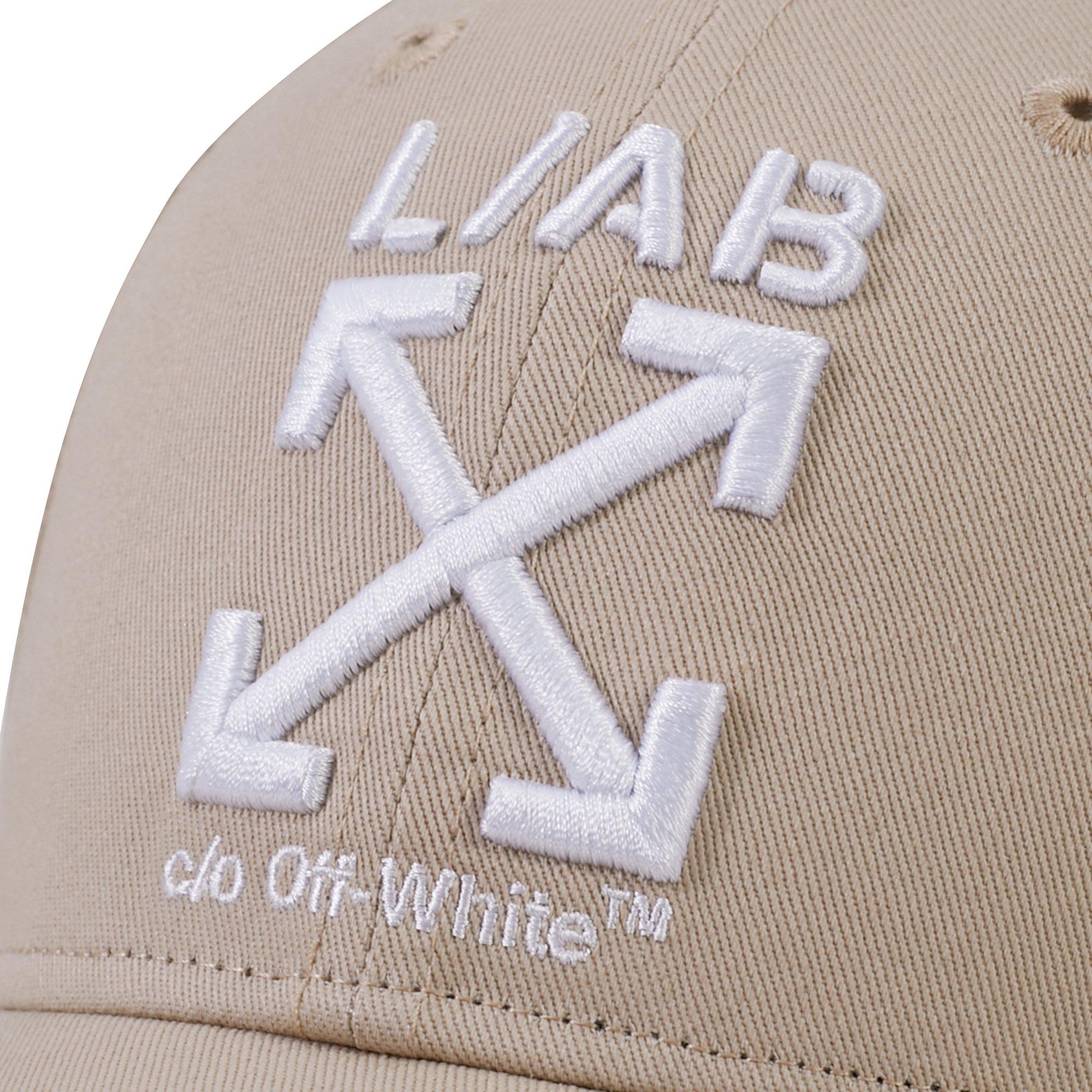 L/AB c/o Off-White Clamp Arrows Curved Brim Twill Hat - Cream - CREAM