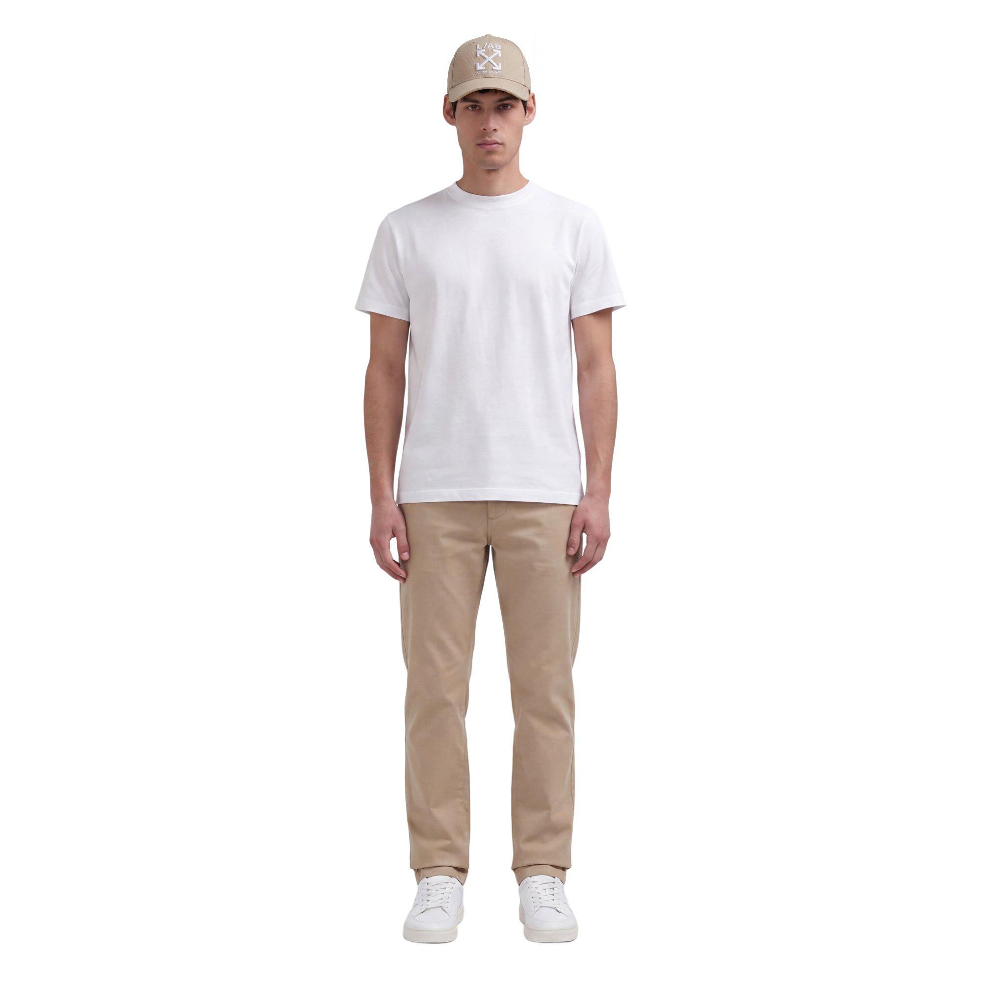 L/AB c/o Off-White Clamp Arrows Curved Brim Twill Hat - Cream - CREAM