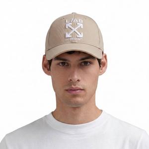L/AB c/o Off-White Clamp Arrows Curved Brim Twill Hat - Cream - CREAM