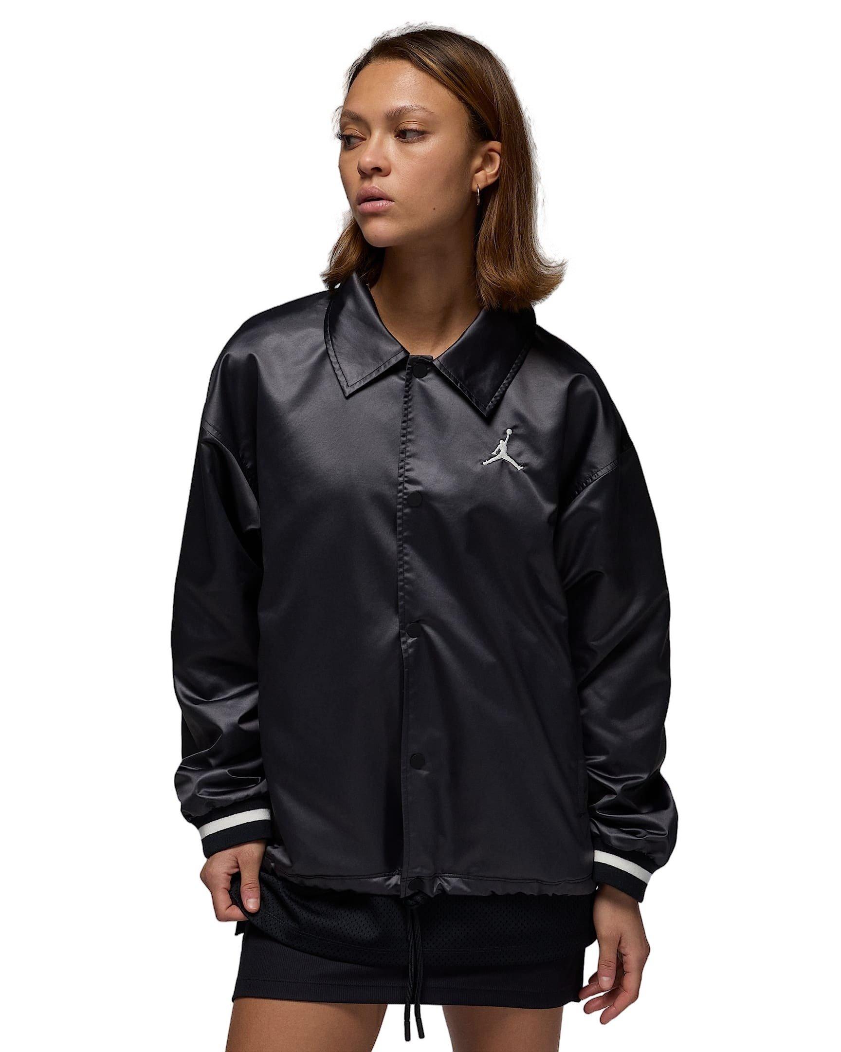 Jordan Women's Lightweight Coaches Jacket - BLACK Thumbnail View 1