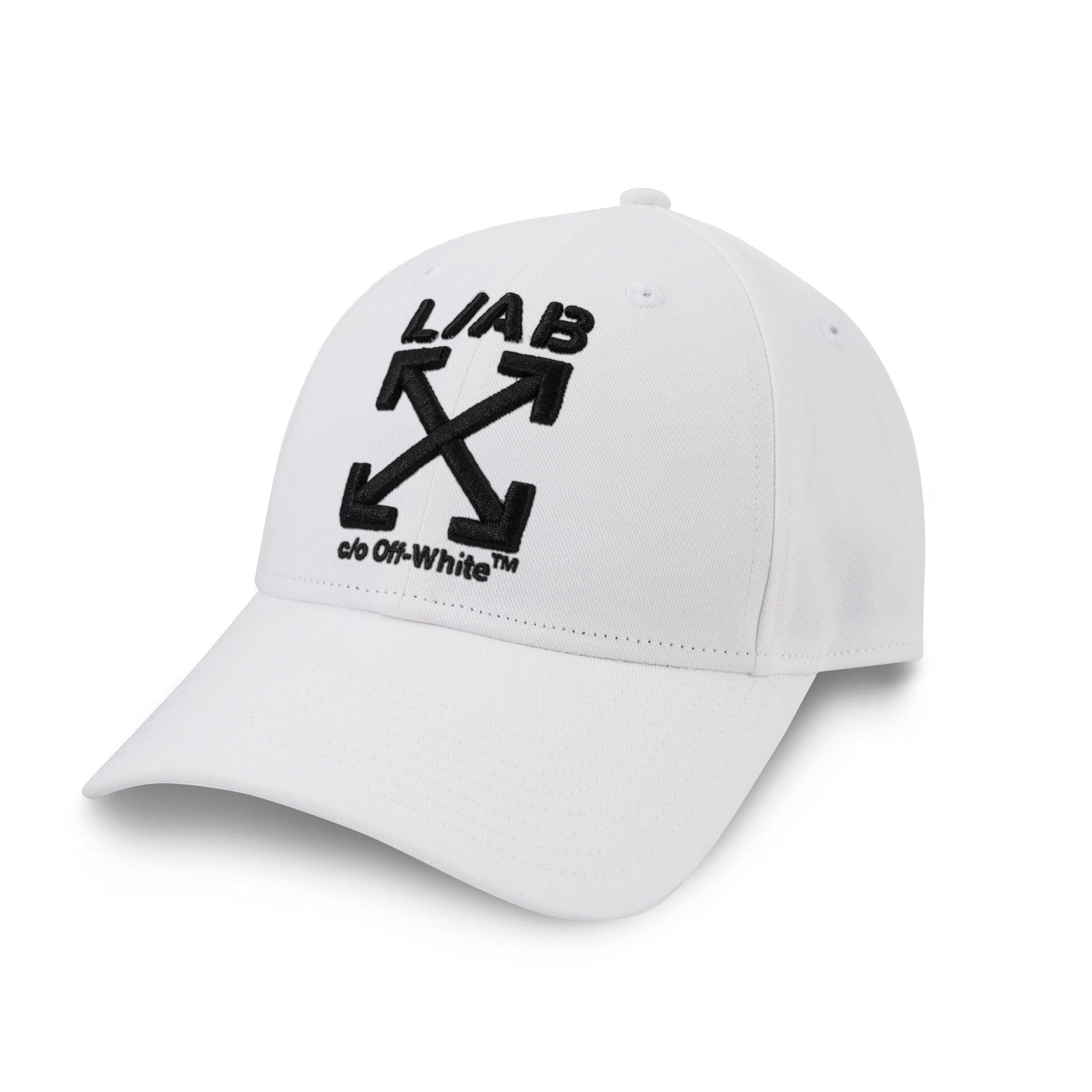 L/AB c/o Off-White Clamp Arrows Curved Brim Twill Hat - White - WHITE
