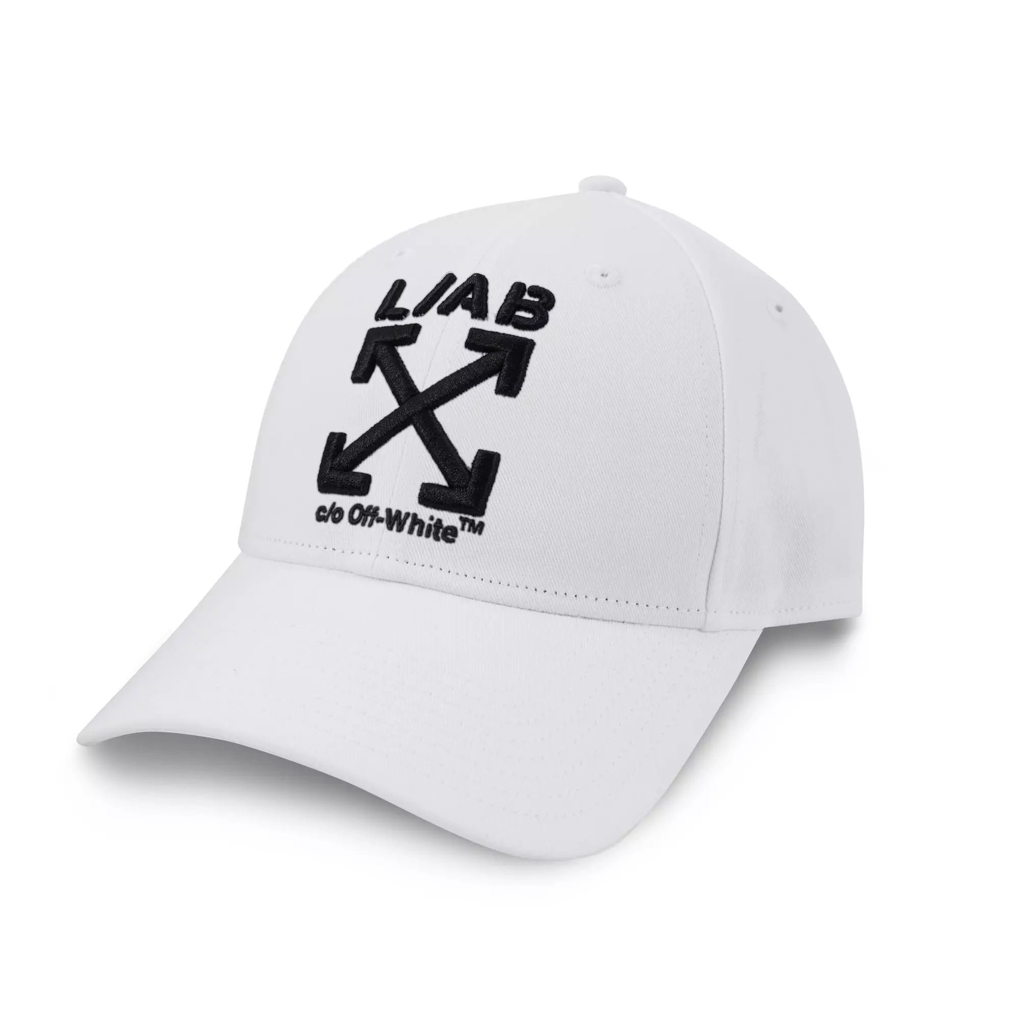 L/AB c/o Off-White Clamp Arrows Curved Brim Twill Hat - White - WHITE