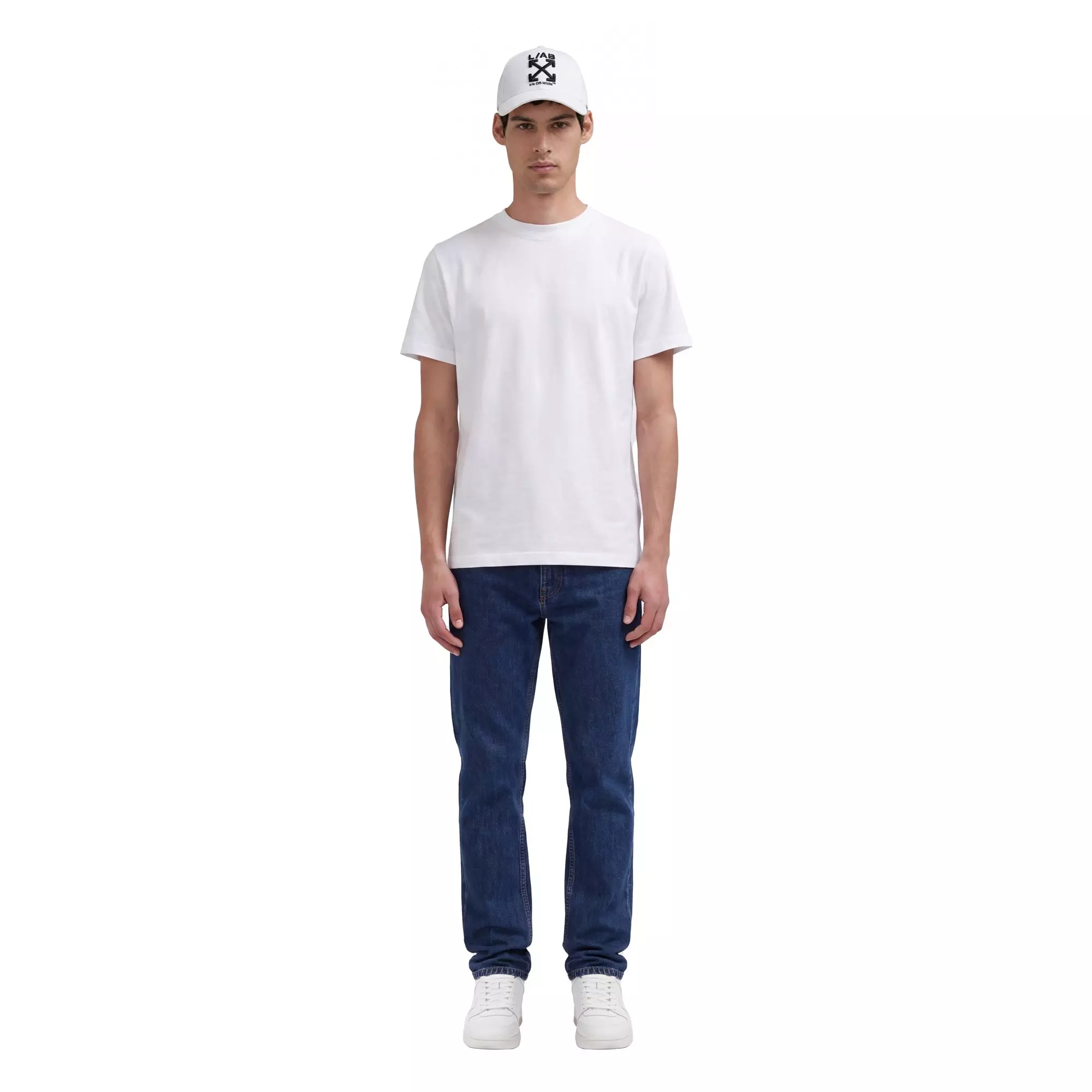 L/AB c/o Off-White Clamp Arrows Curved Brim Twill Hat - White - WHITE