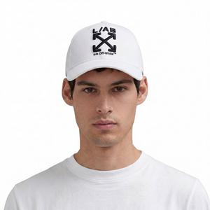 L/AB c/o Off-White Clamp Arrows Curved Brim Twill Hat - White - WHITE