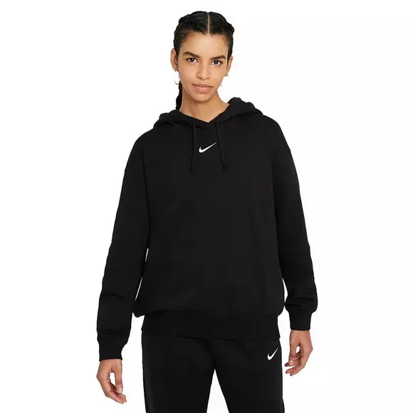 Nike Sportswear Oversized Cotton-Blend Jersey Hoodie - Women - Black Sport - L