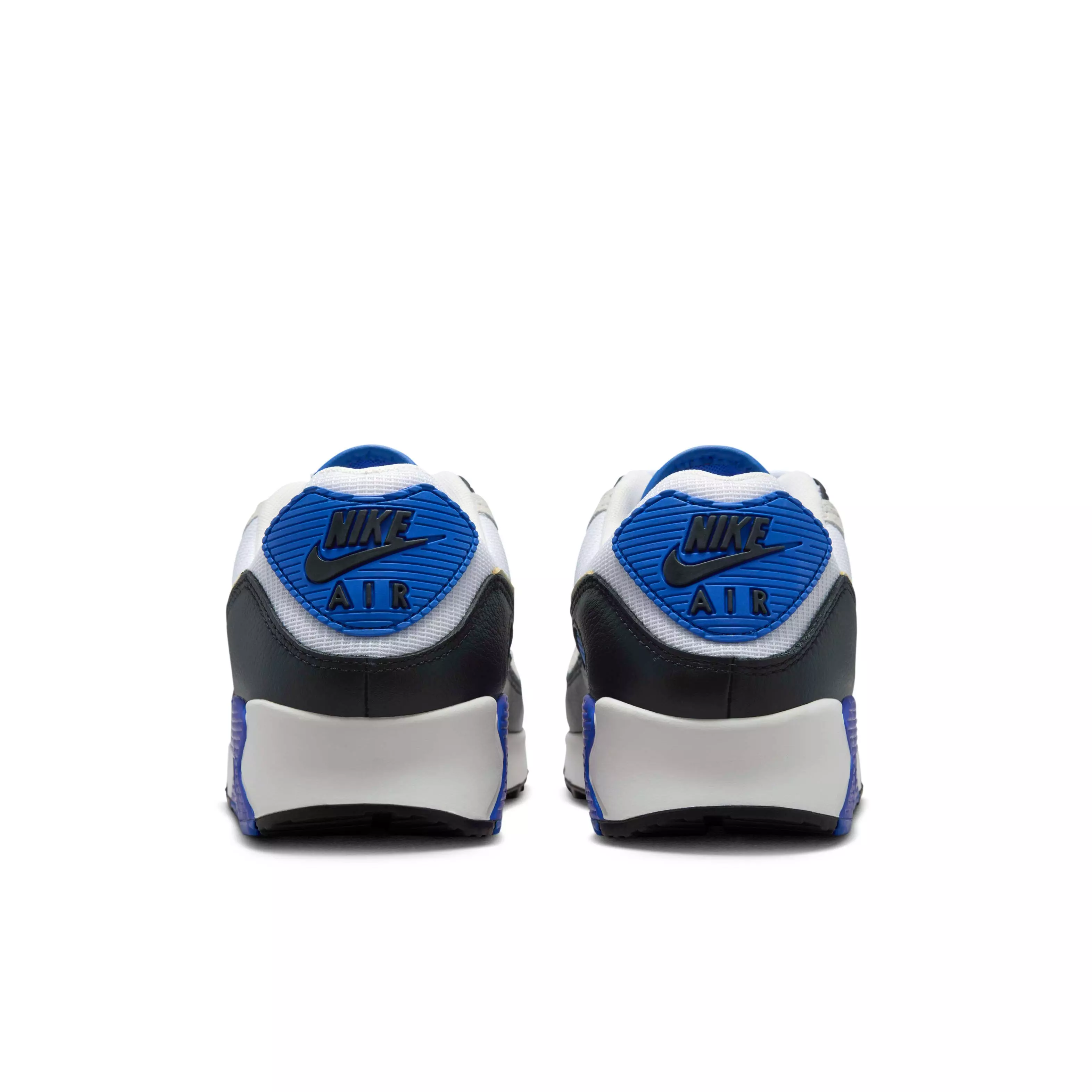 Nike Air Max 90 Premium "White/Racer Blue/Black/Khaki" Men's Shoe - WHITE/BLUE/BLACK/KHAKI